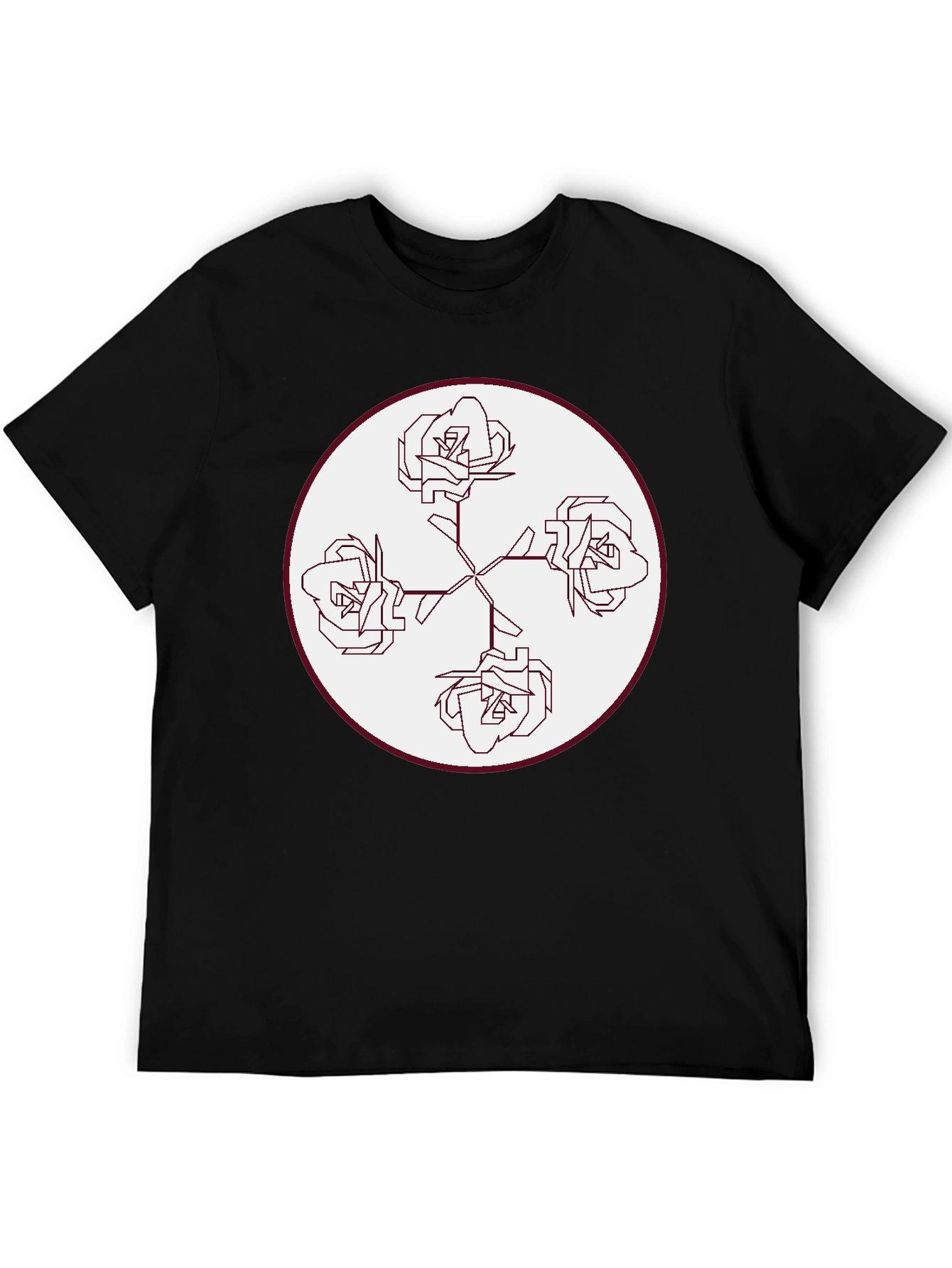 Geometric Roses Graphic T-Shirt