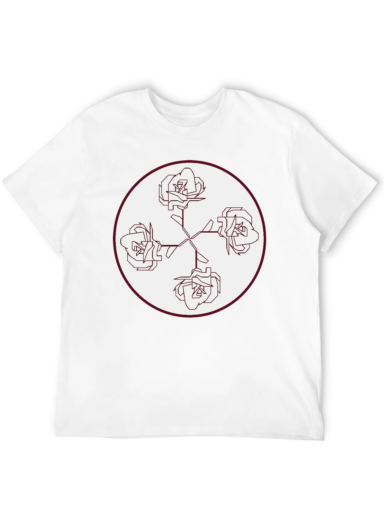 Geometric Roses Graphic T-Shirt
