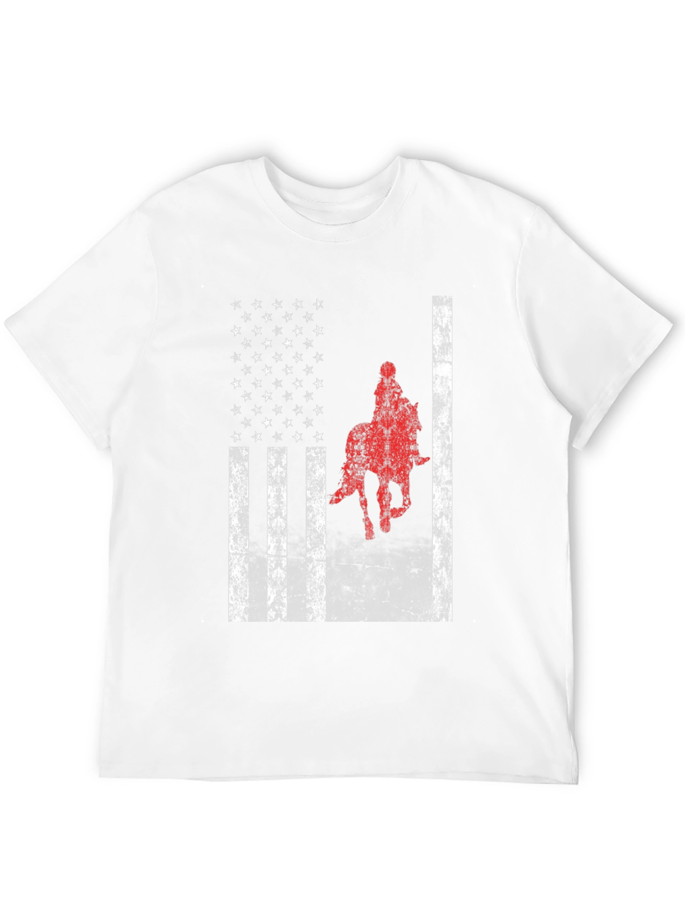 American Flag Horse Riding T-Shirt