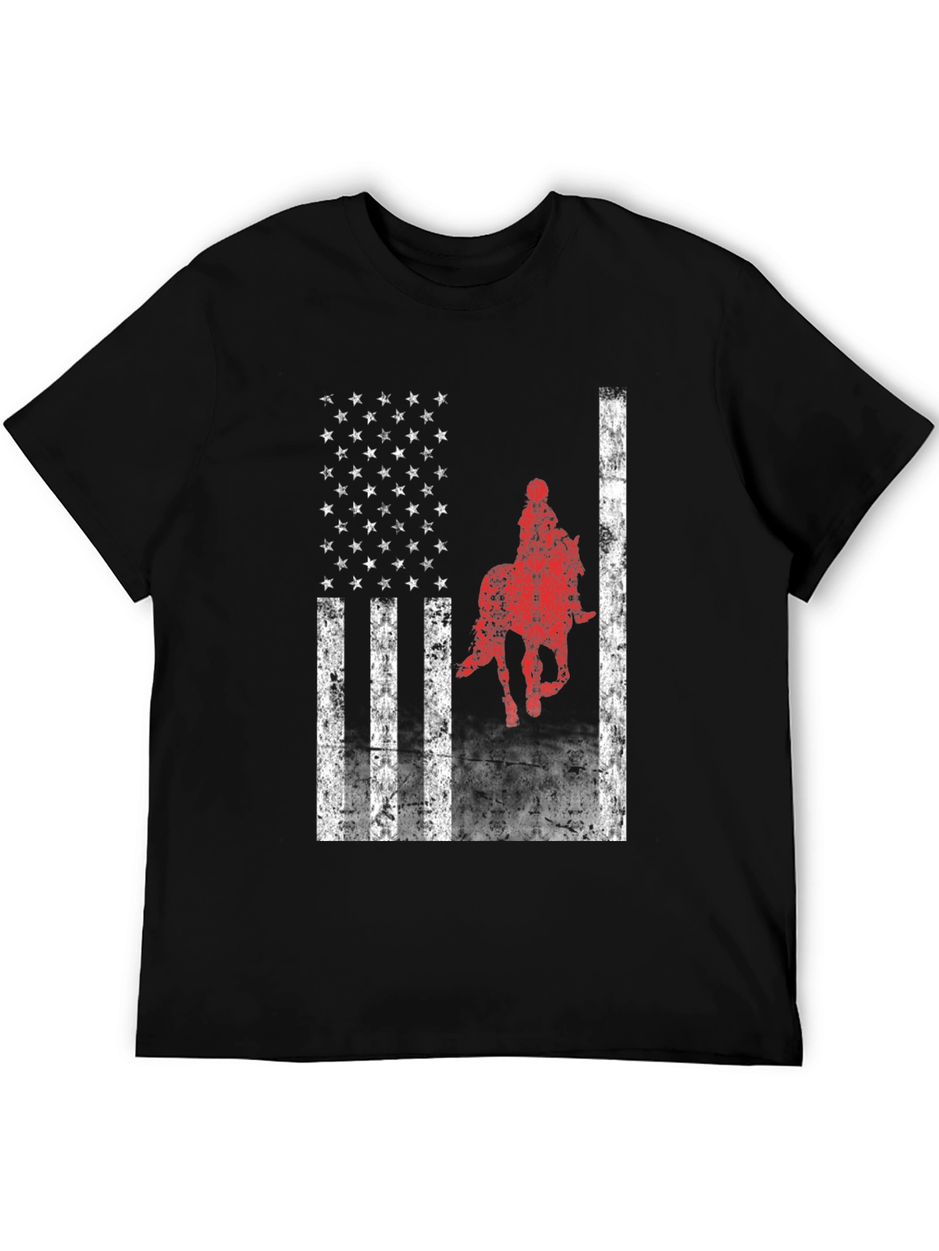 American Flag Horse Riding T-Shirt