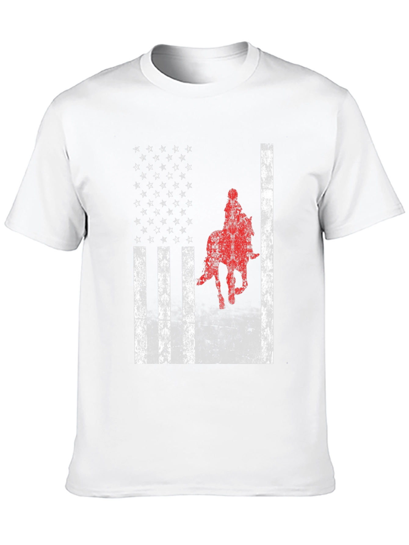 American Flag Horse Riding T-Shirt