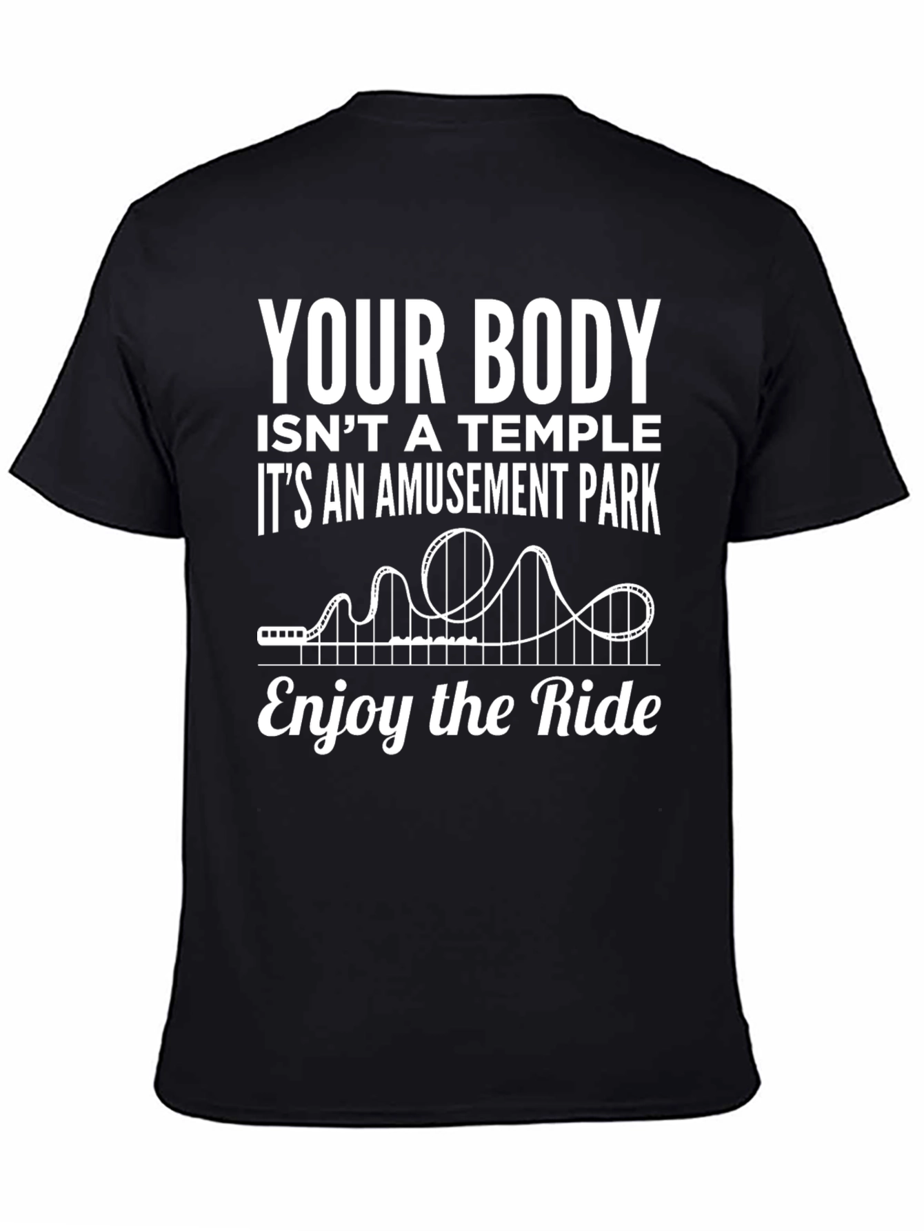 Amusement Park Body Black Cotton Graphic Tee