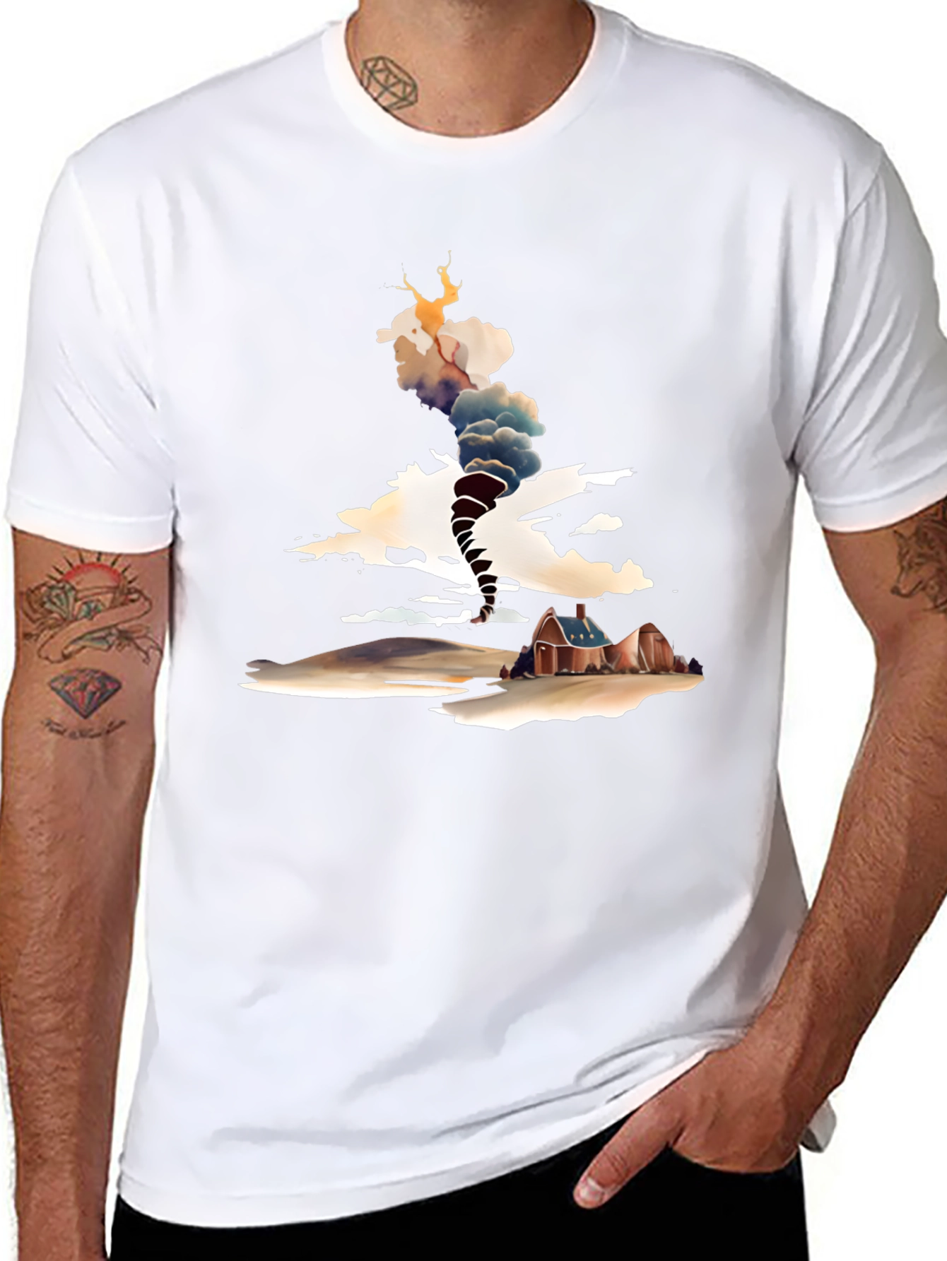 Tornado House Graphic Tee - Weather Inspired Design