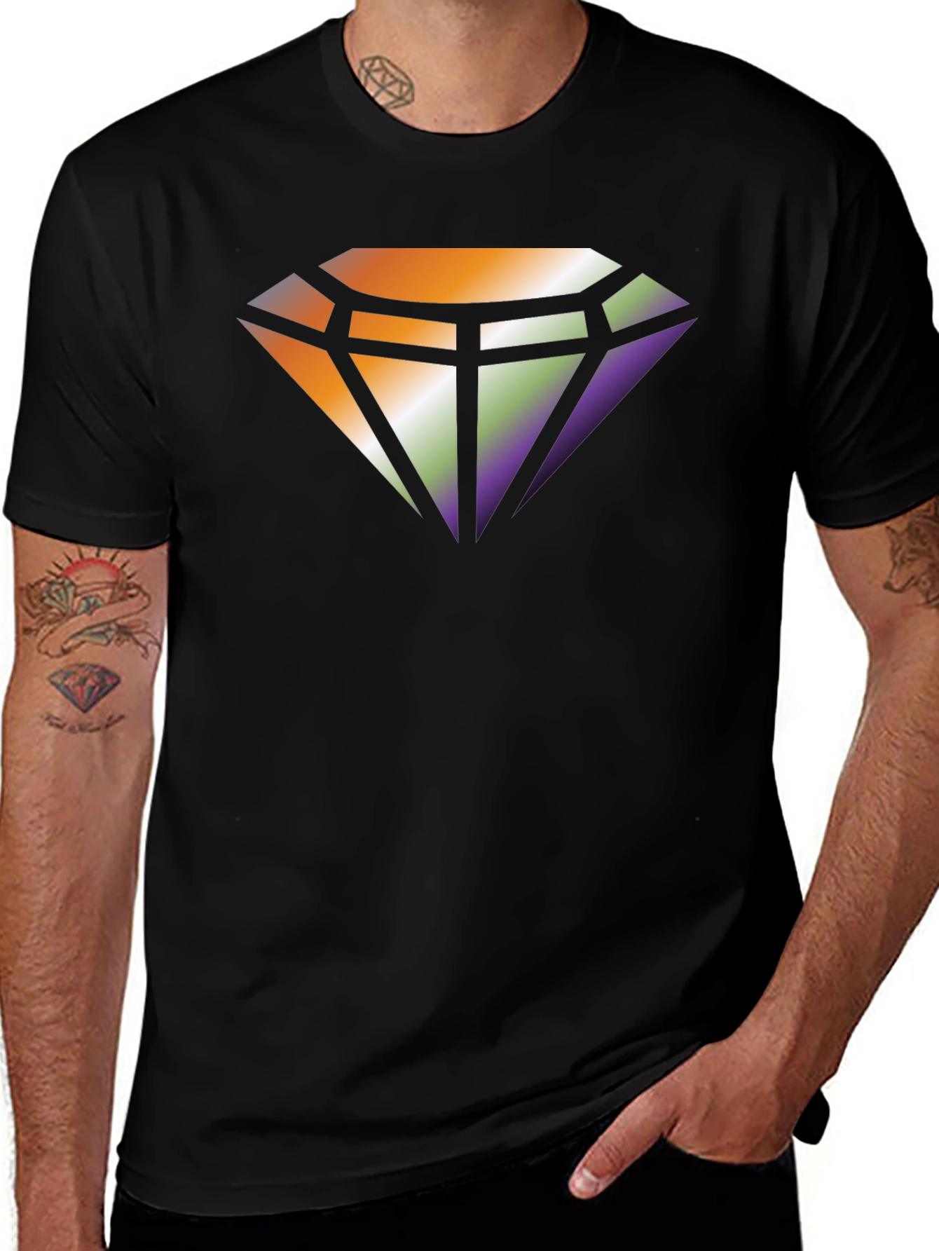Diamond Gradient Graphic Tee - Stylish Comfort