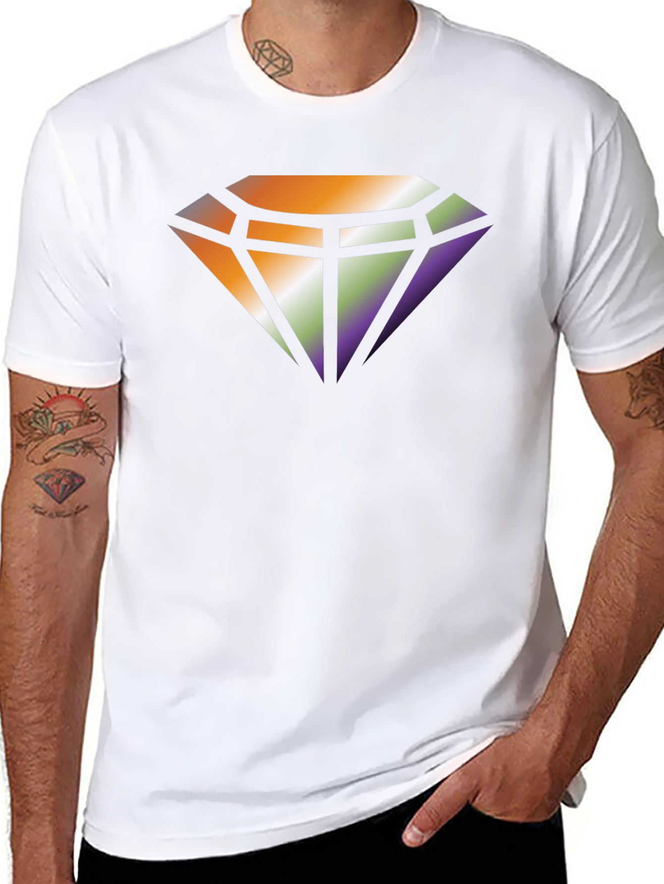Diamond Gradient Graphic Tee - Stylish Comfort