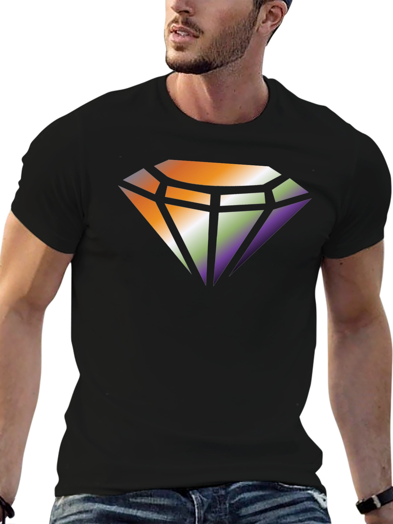 Diamond Gradient Graphic Tee - Stylish Comfort