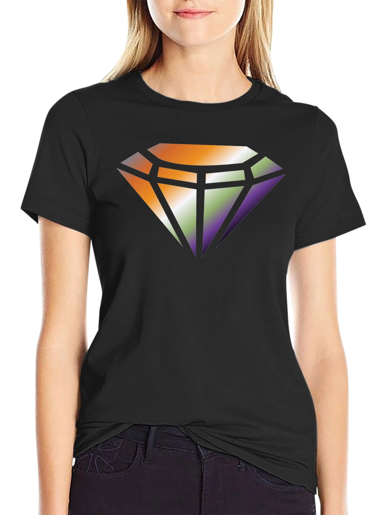 Diamond Gradient Graphic Tee - Stylish Comfort