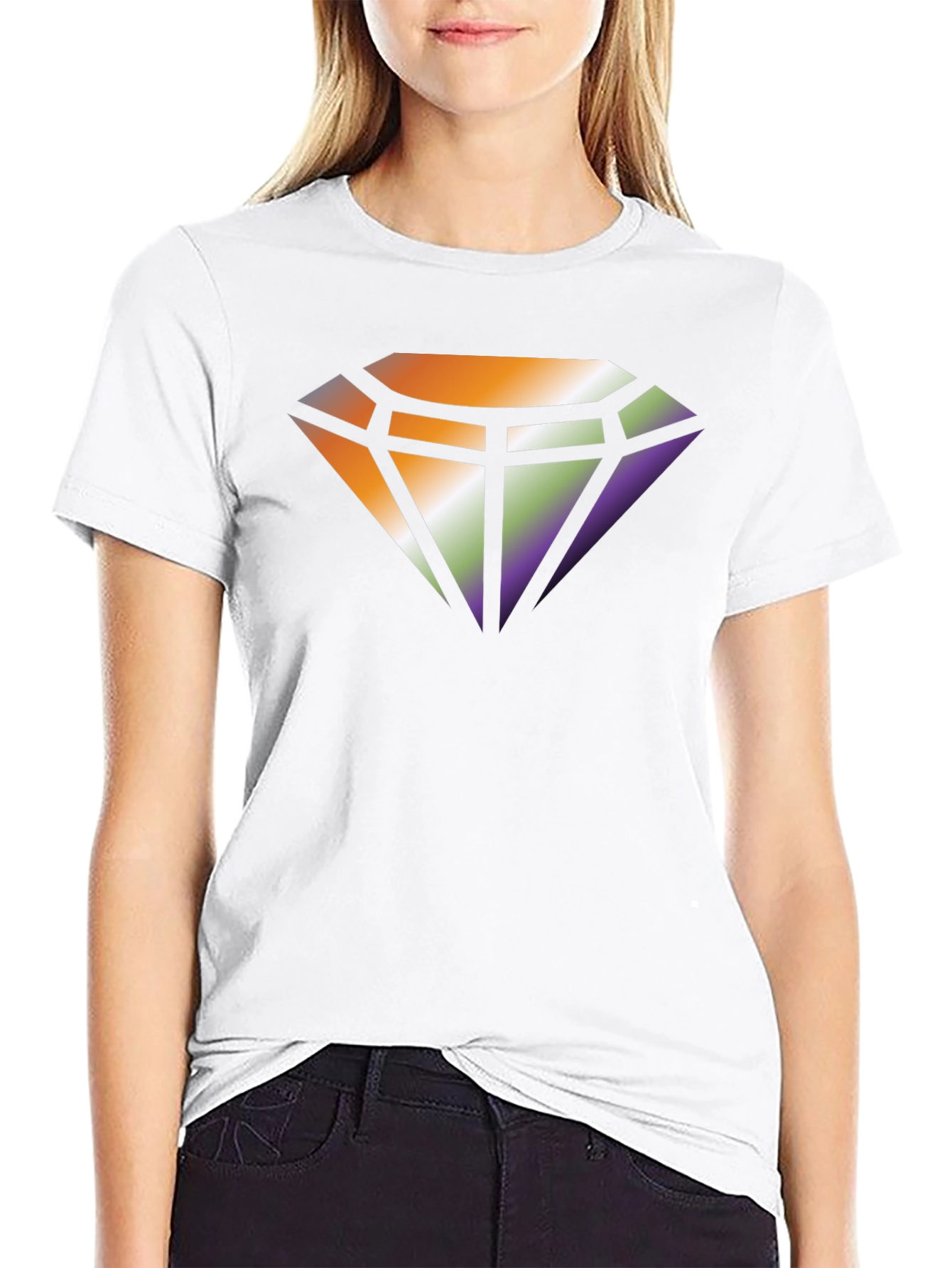 Diamond Gradient Graphic Tee - Stylish Comfort