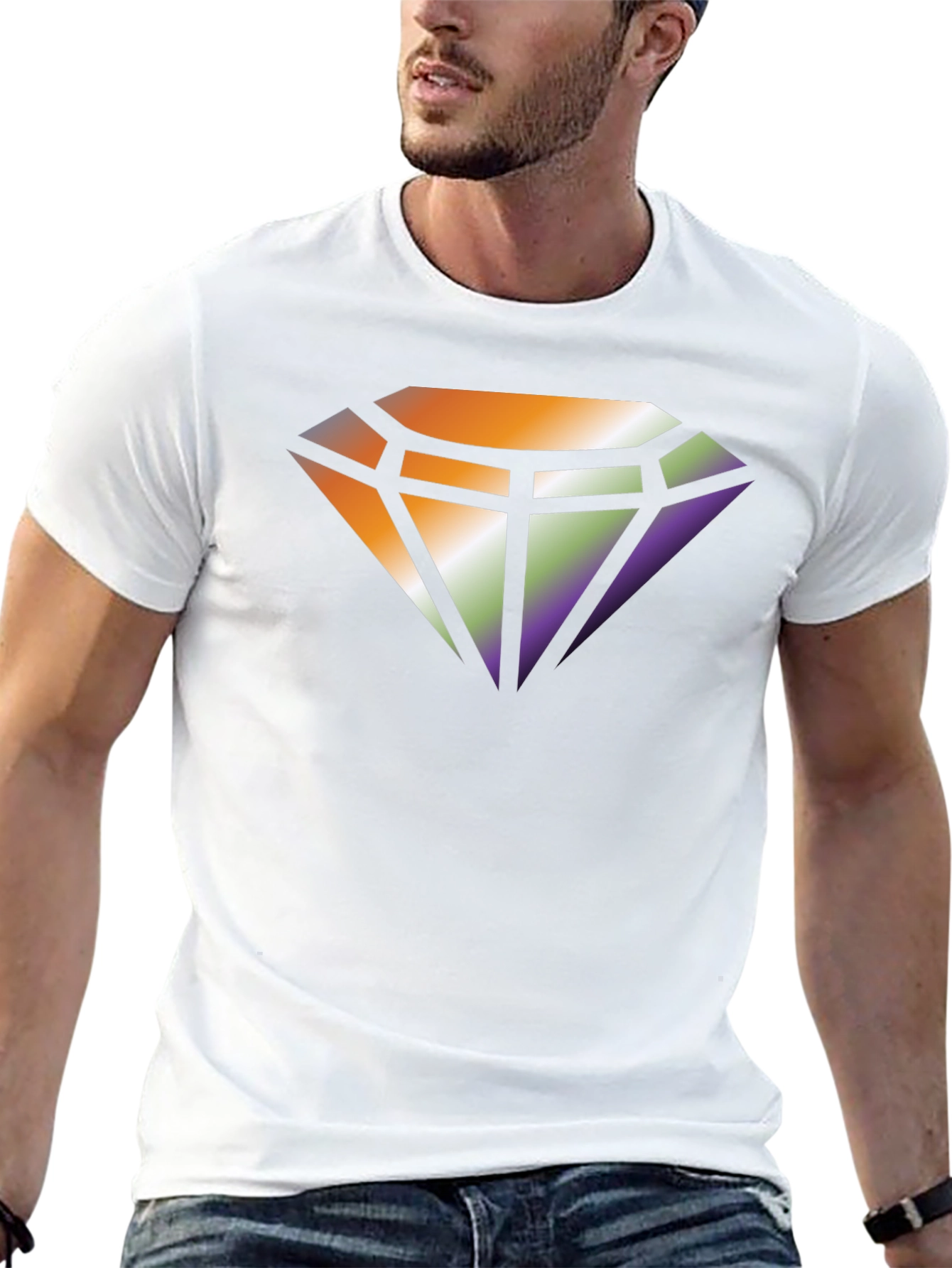 Diamond Gradient Graphic Tee - Stylish Comfort