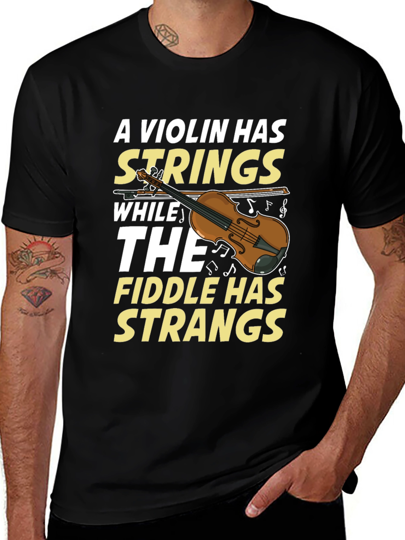 Violin Fiddle Strings Humor T-Shirt