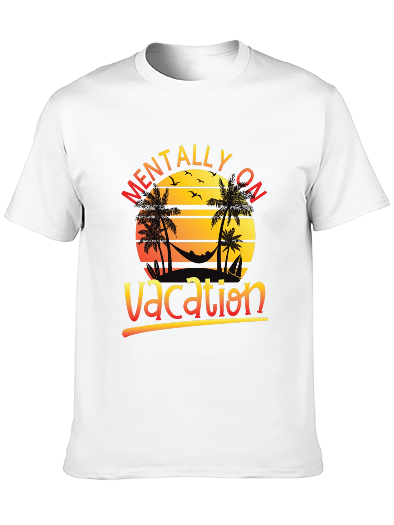 Mentally On Vacation Black T-Shirt