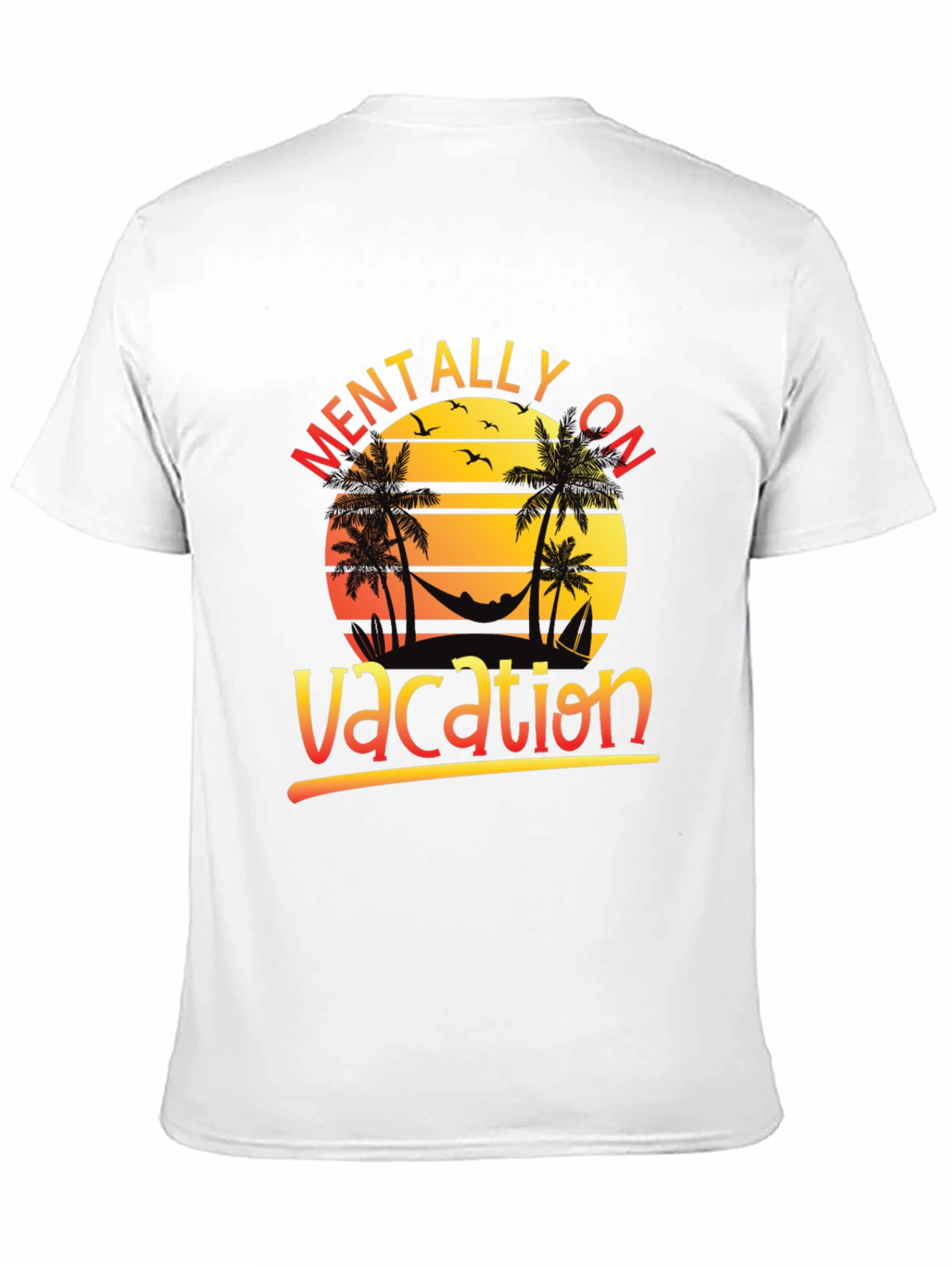 Mentally On Vacation Black T-Shirt