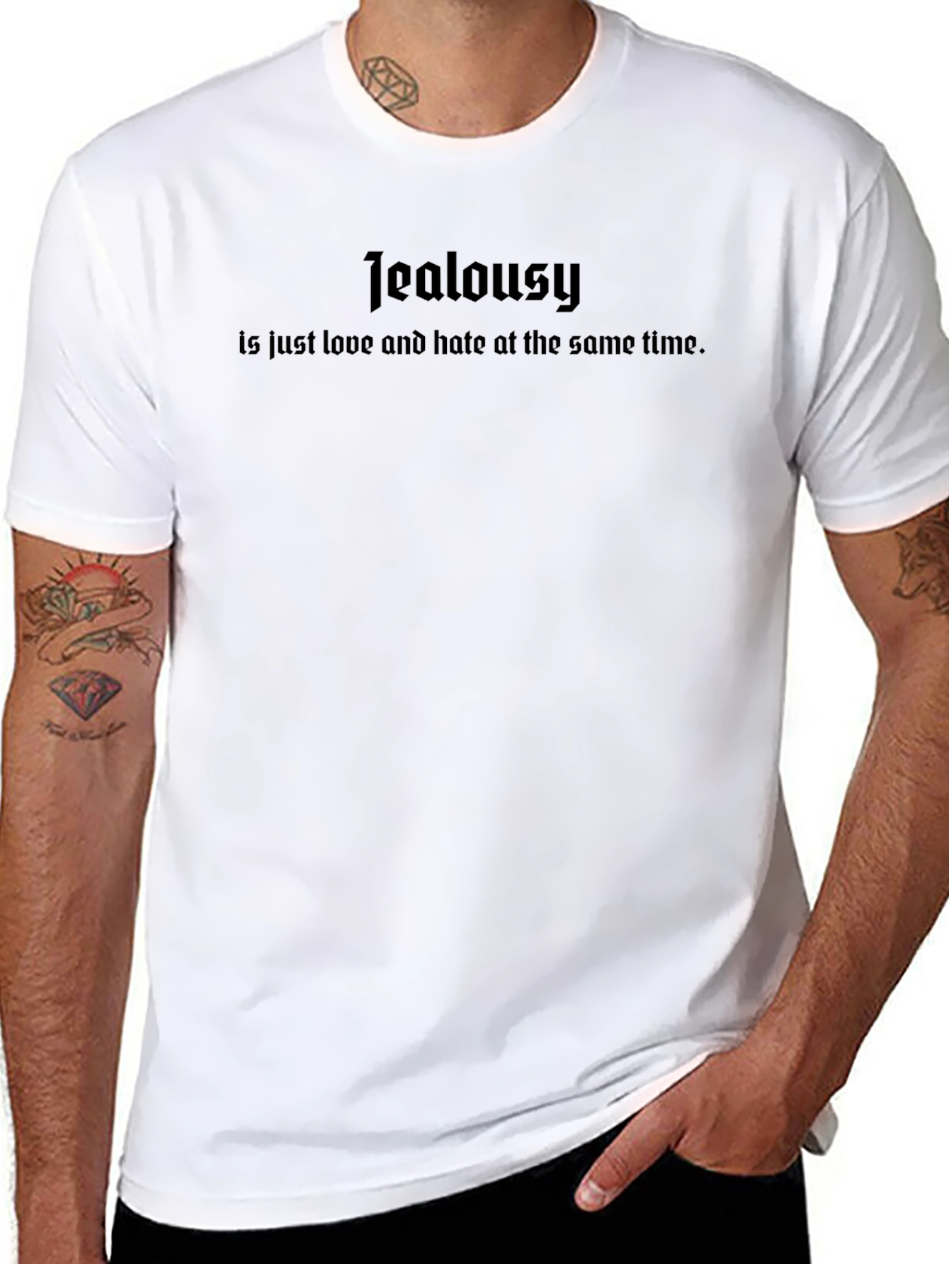 Jealousy Quote Black T-Shirt for Men
