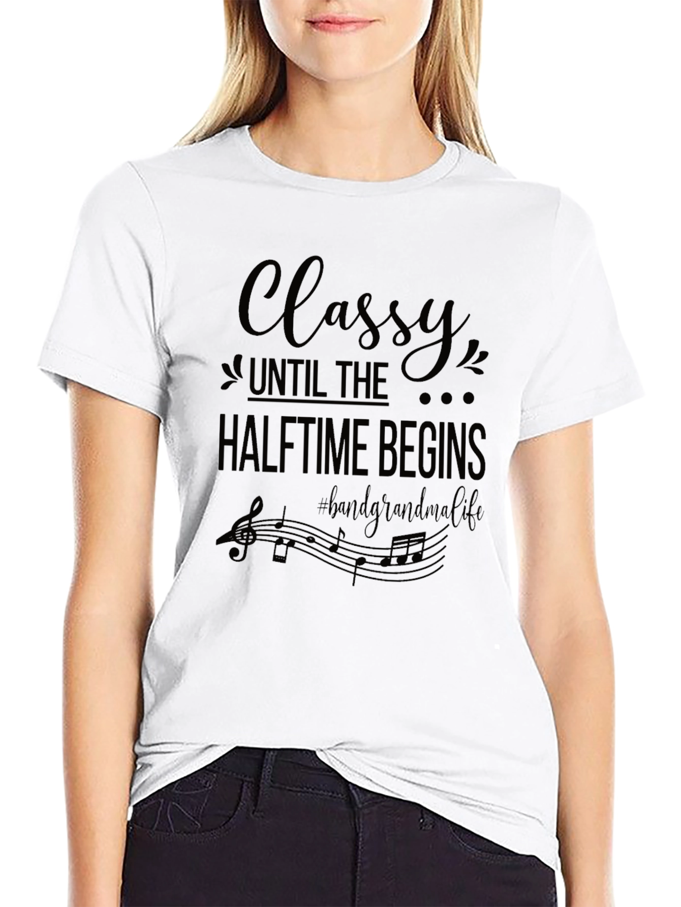 Classy Halftime Band Grandma Black T-Shirt