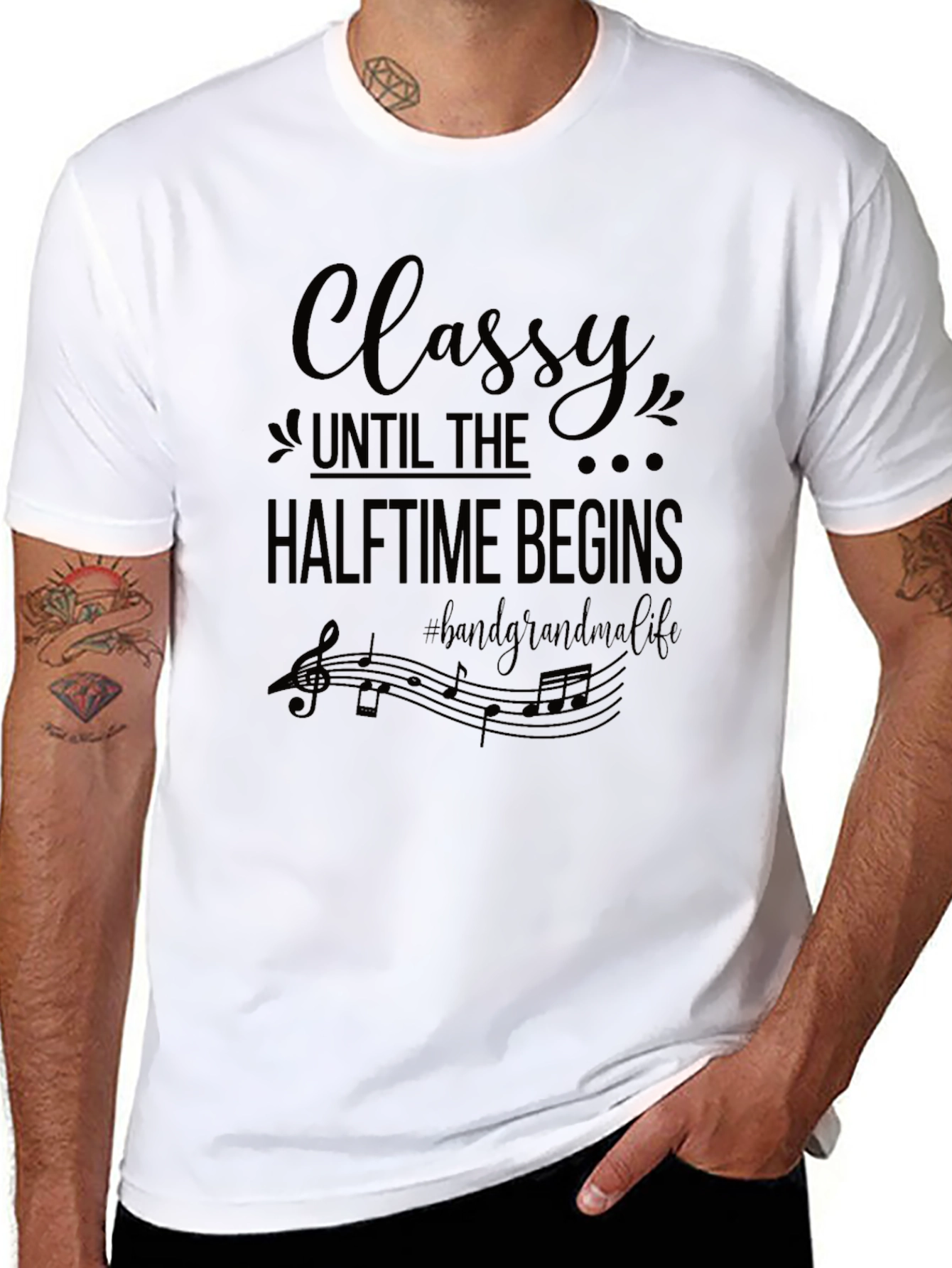 Classy Halftime Band Grandma Black T-Shirt