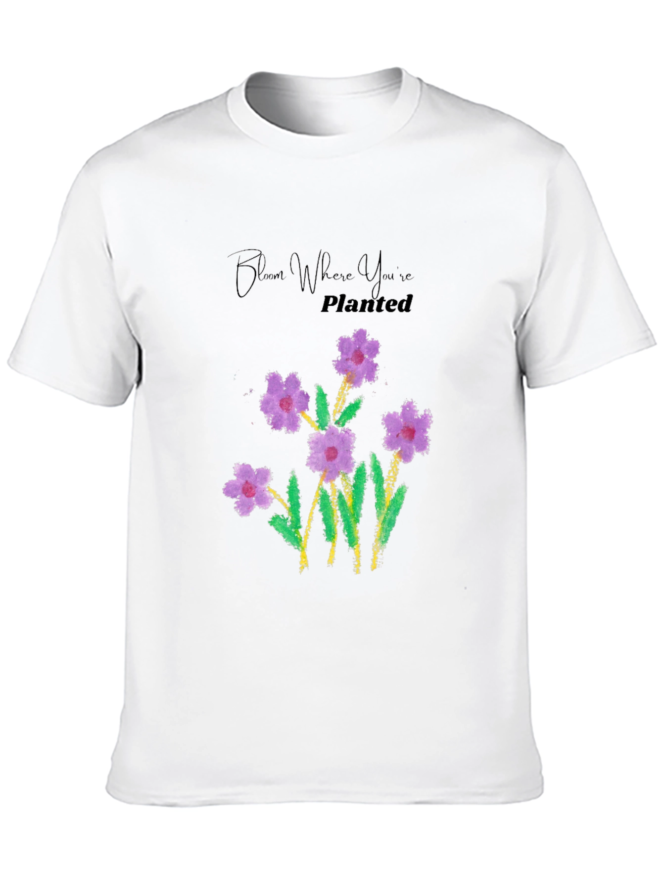 Bloom Where Youre Planted Black T-Shirt
