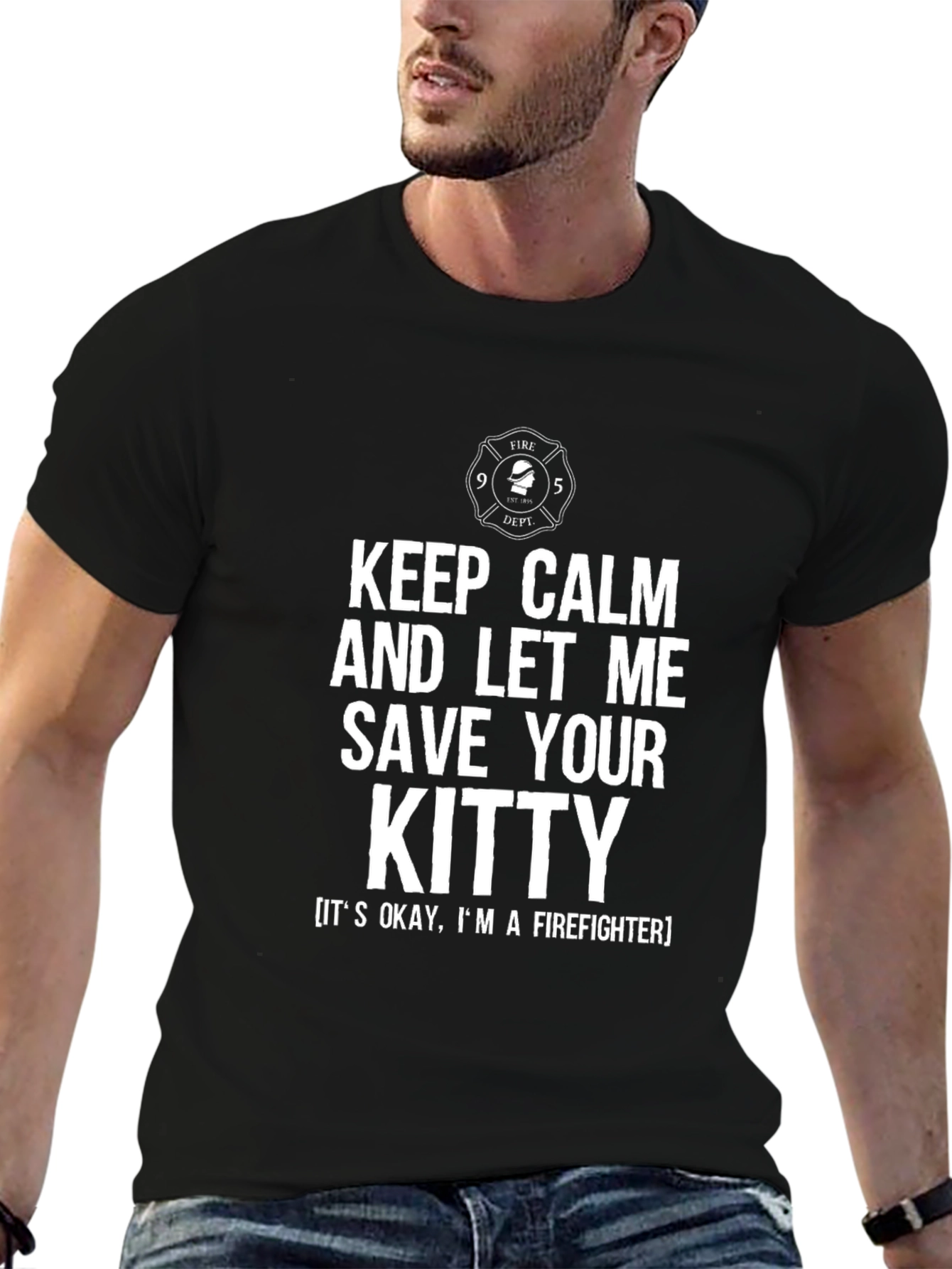 Keep Calm Save Your Kitty Firefighter T-Shirt