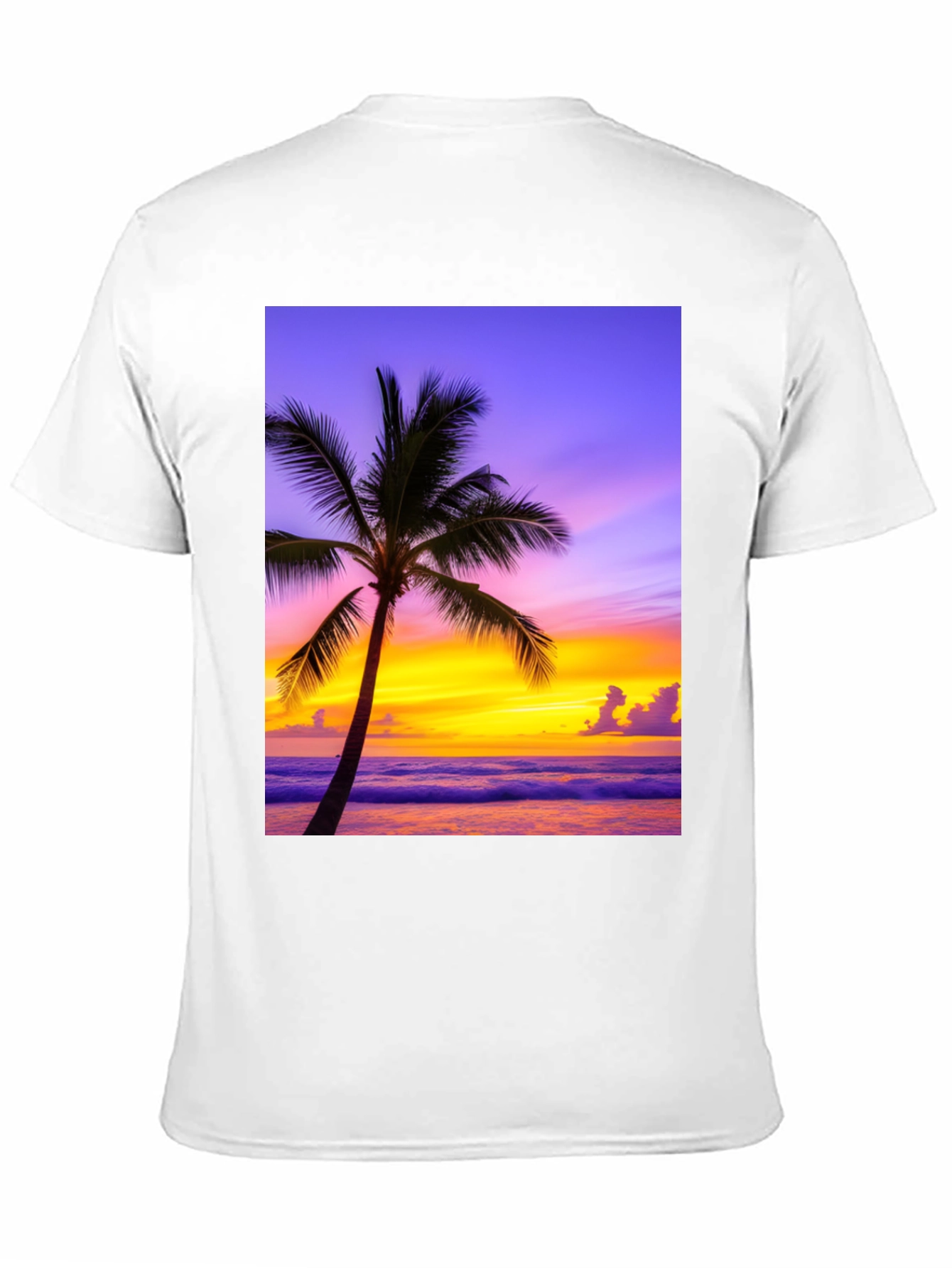 Tropical Sunset Palm Tree Graphic Tee