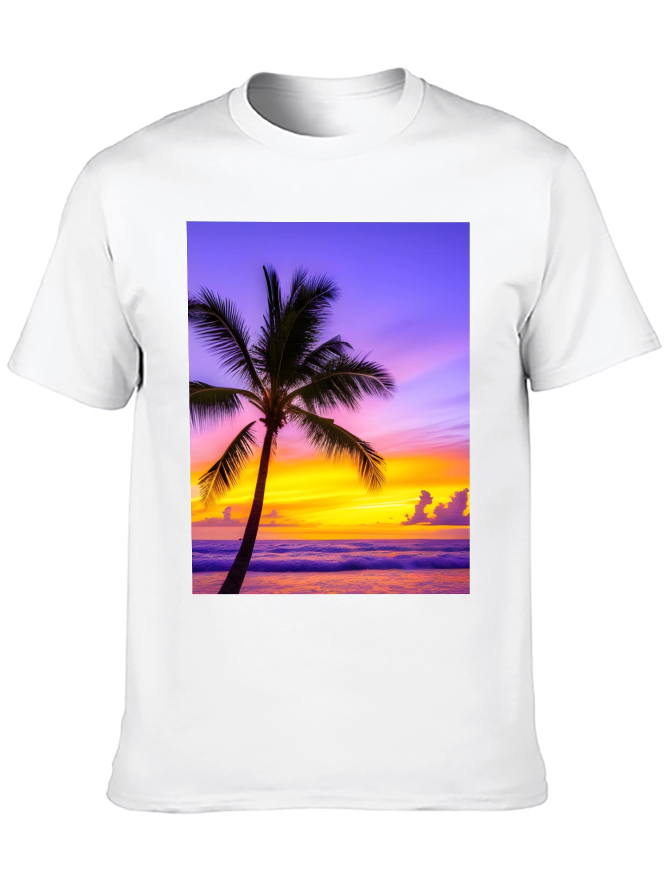 Tropical Sunset Palm Tree Graphic Tee