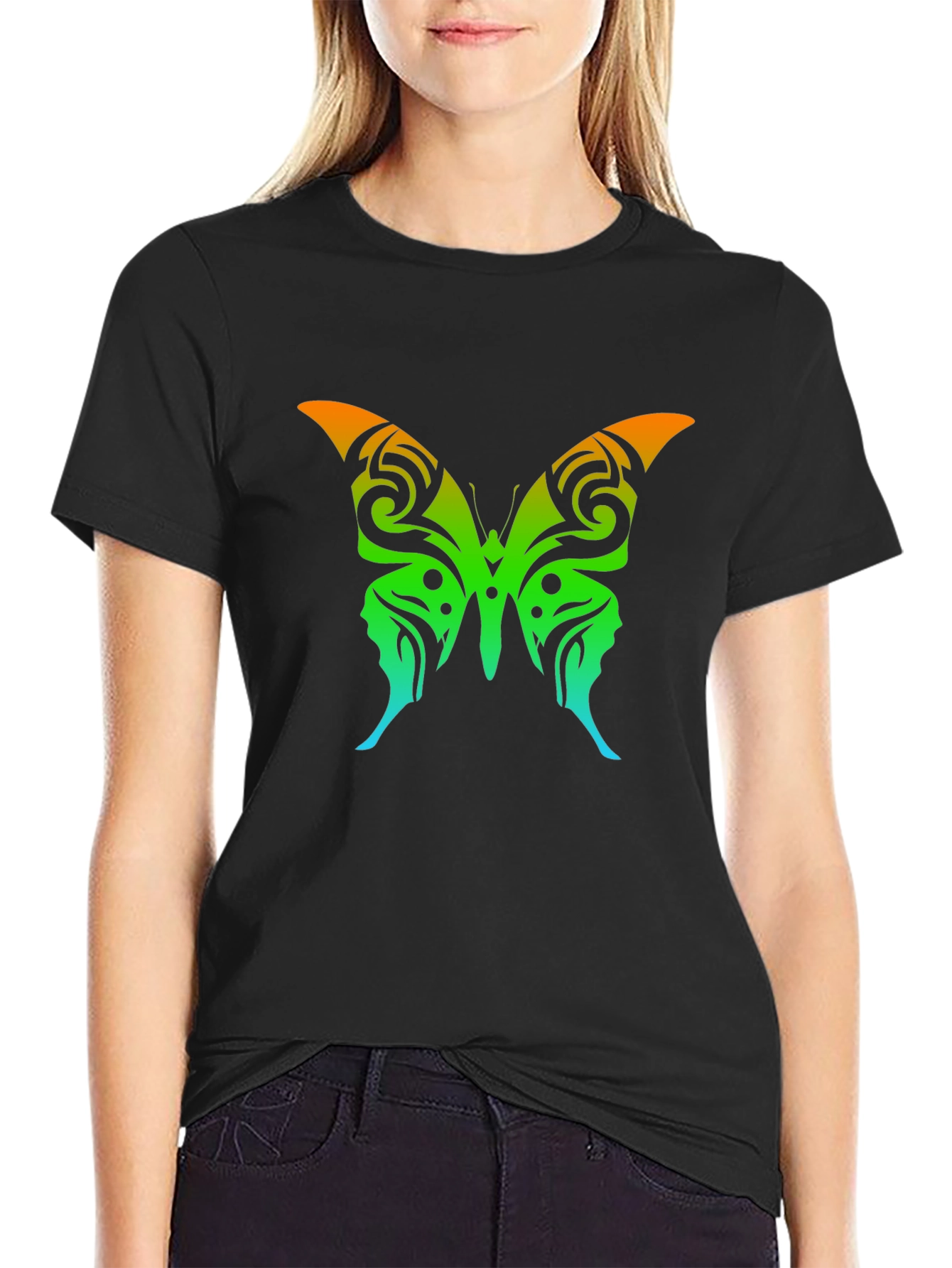 Butterfly Graphic Tee - Mens Black T-Shirt