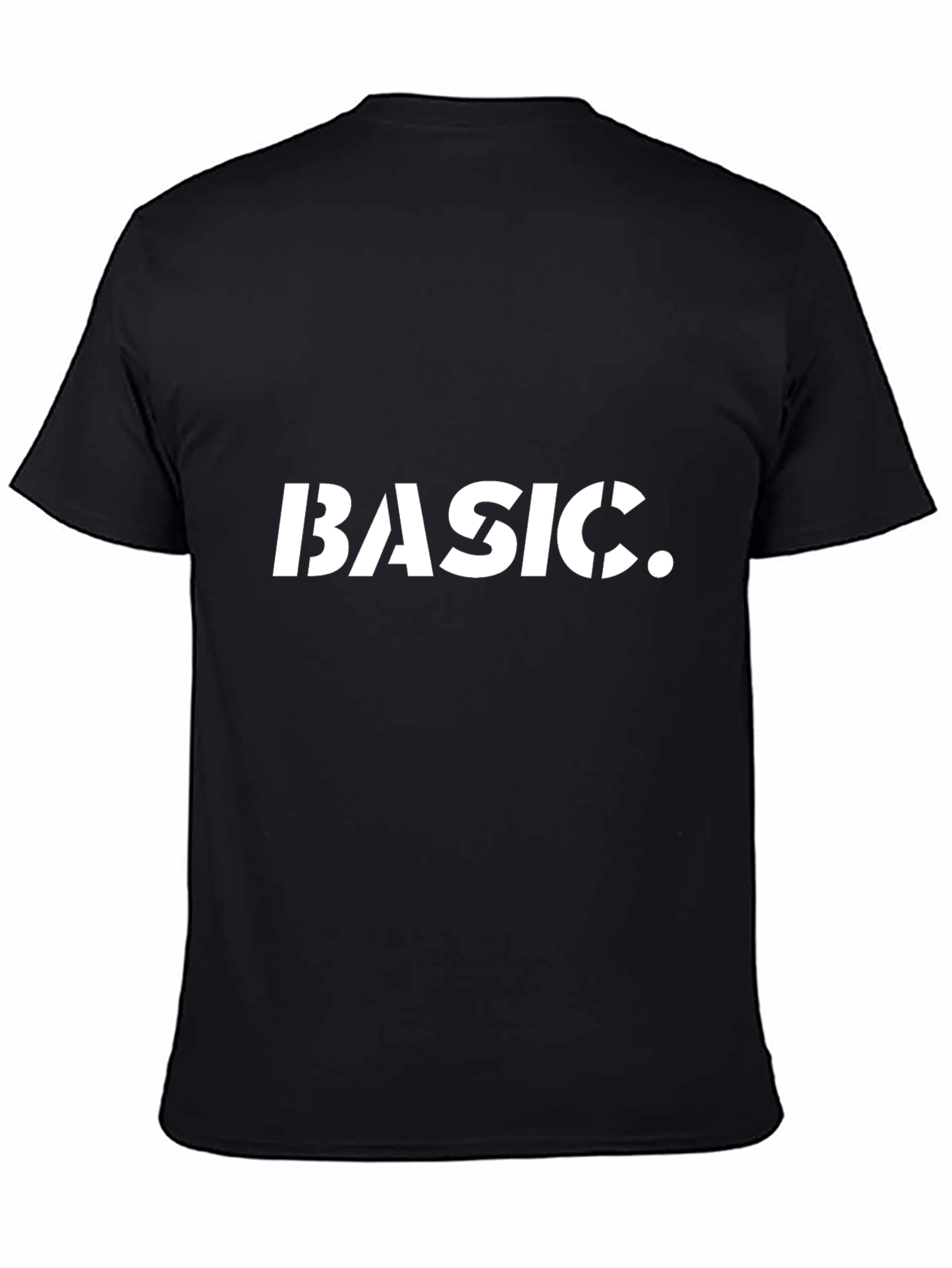 Basic Stencil Tee - Mens Black Cotton Graphic T-Shirt