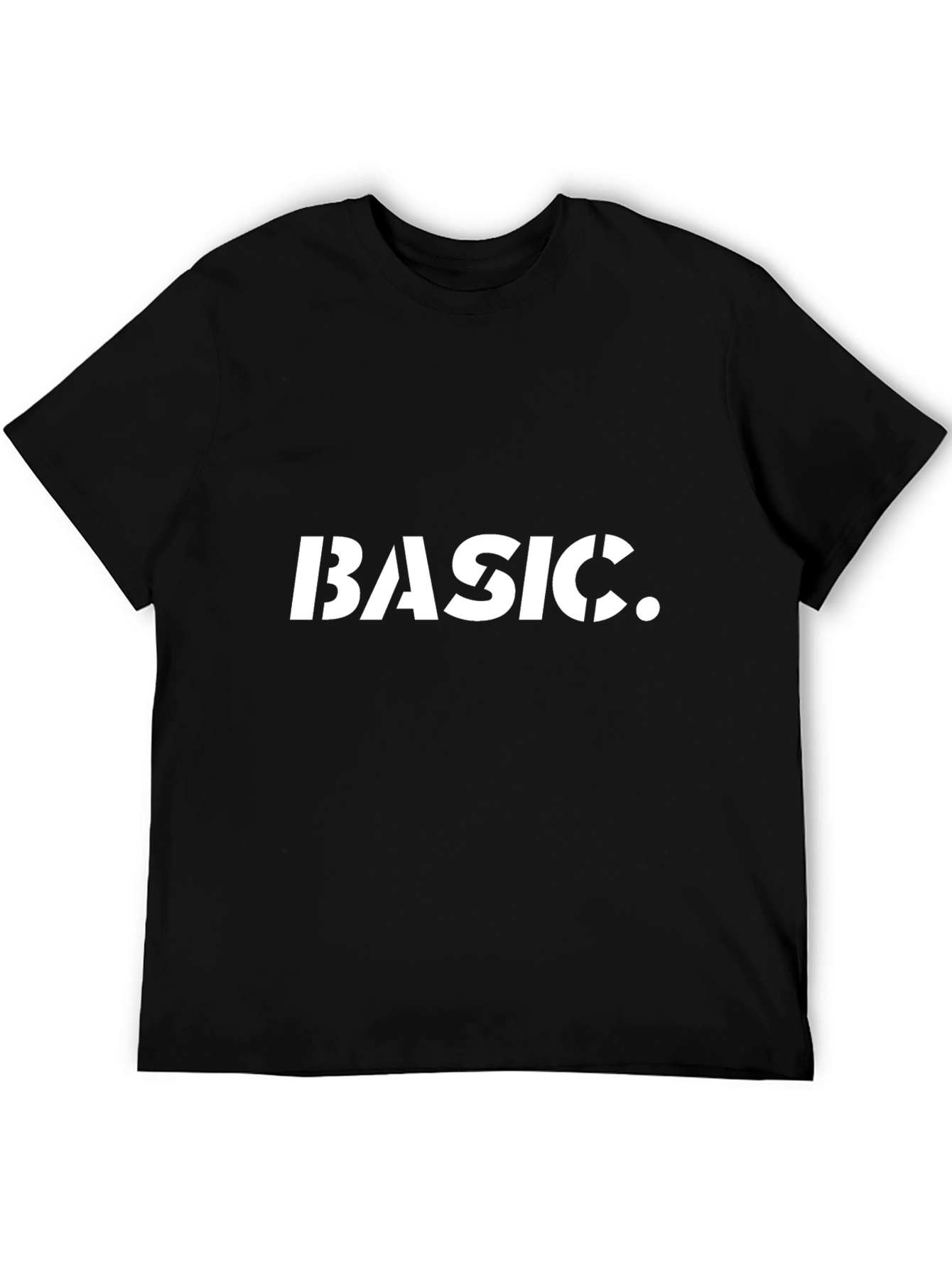 Basic Stencil Tee - Mens Black Cotton Graphic T-Shirt