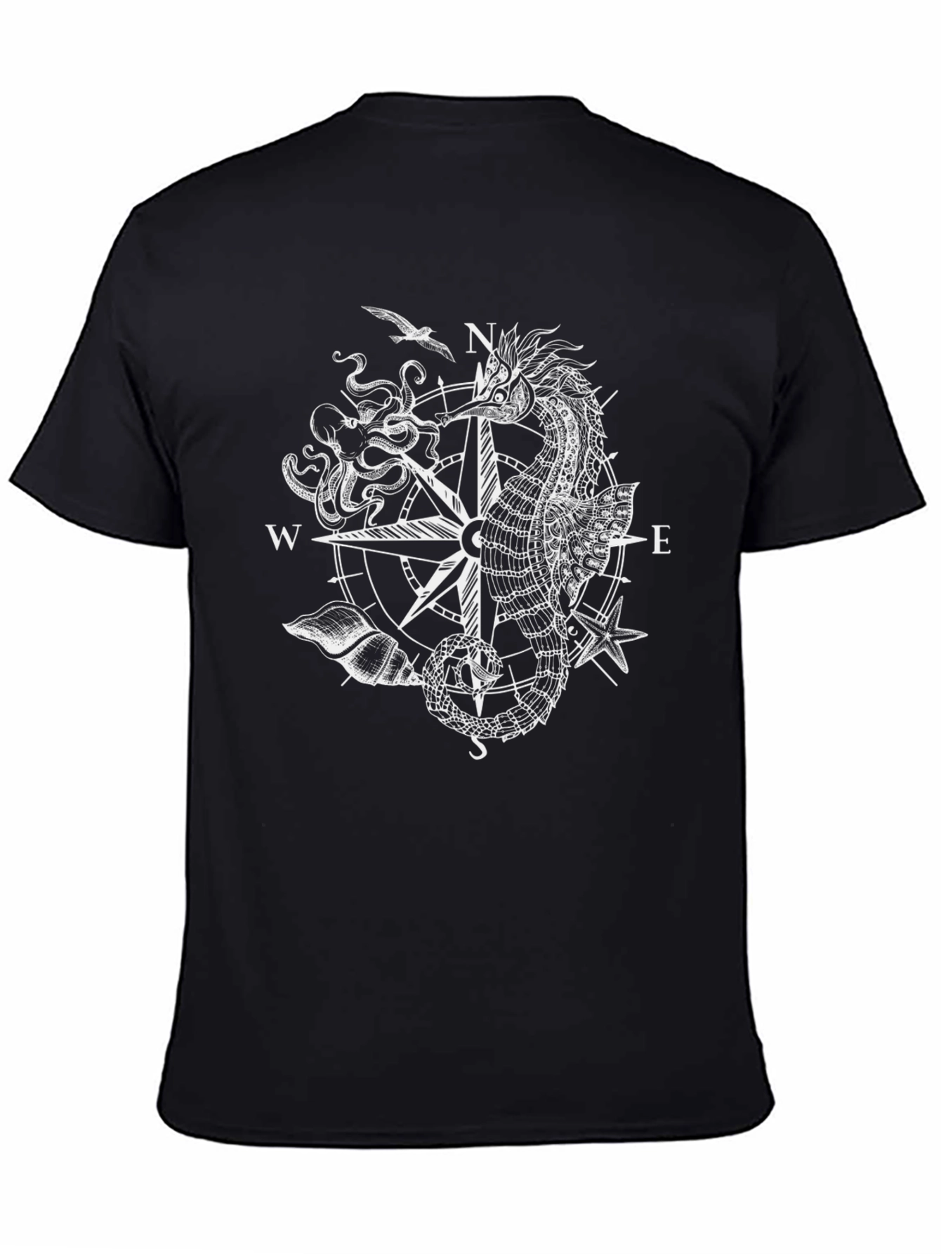 Nautical Seahorse Compass Graphic Tee