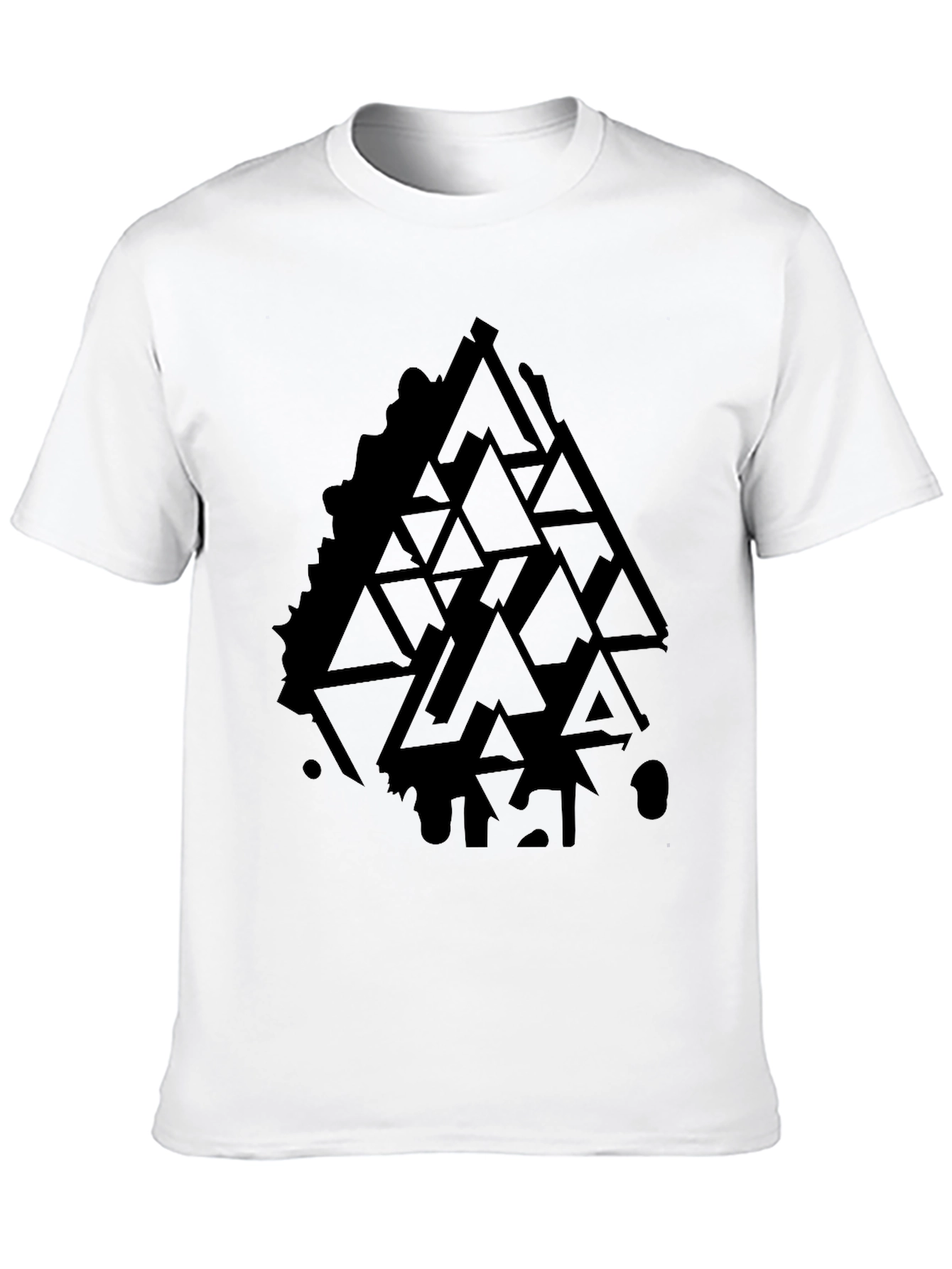 Geometric Triangle Graphic Black T-Shirt