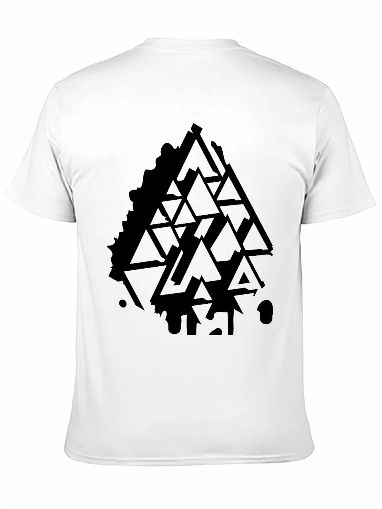 Geometric Triangle Graphic Black T-Shirt