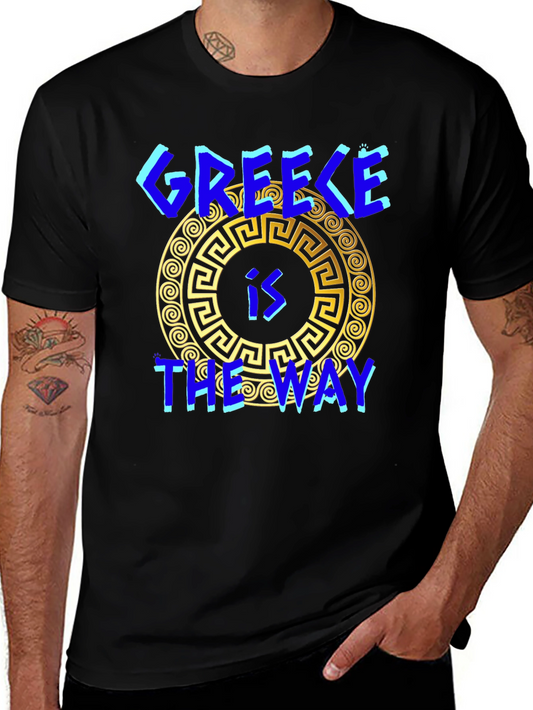 Greece is The Way T-Shirt Black Cotton