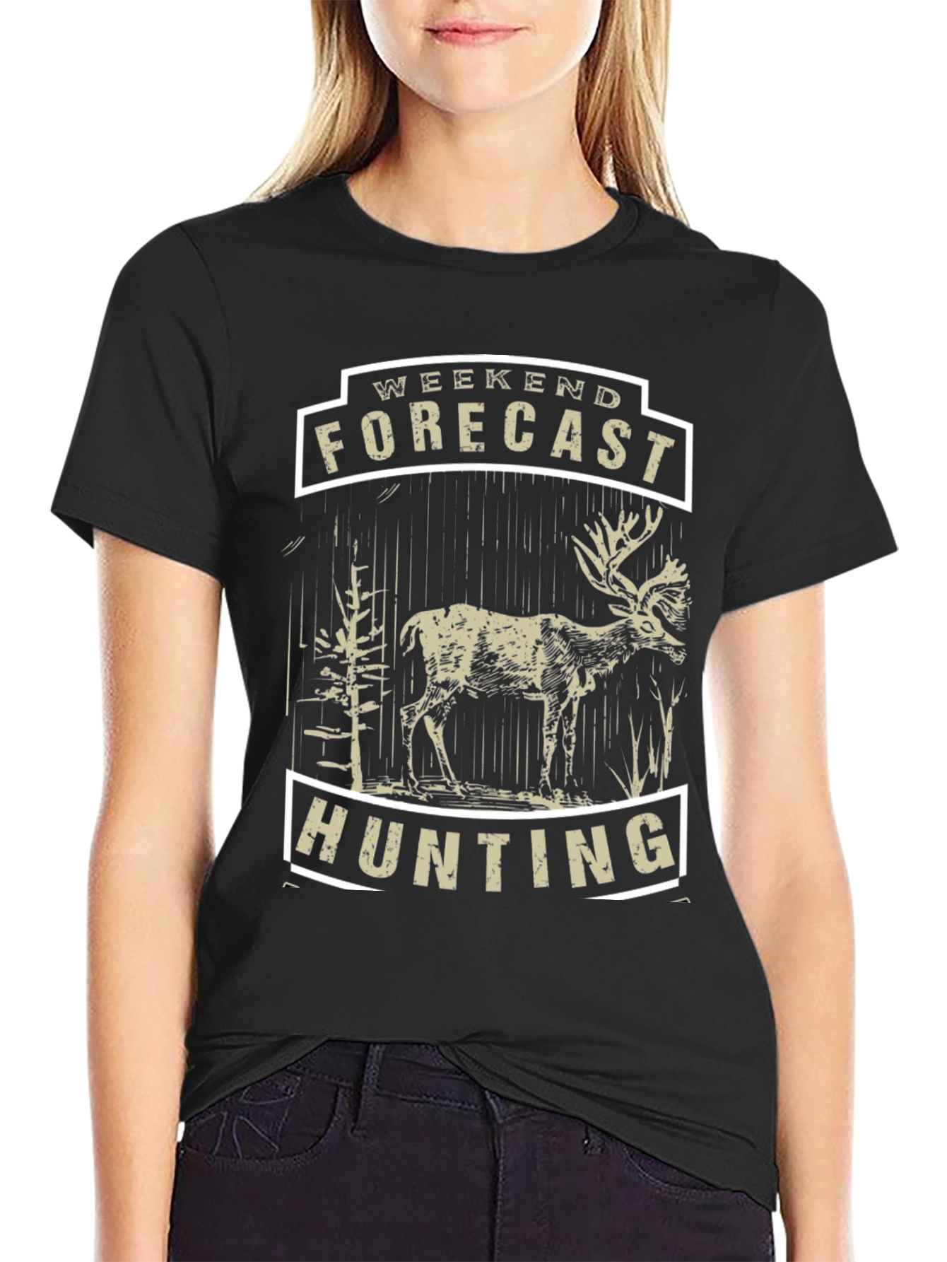 Weekend Forecast Hunting Tee - Deer Design