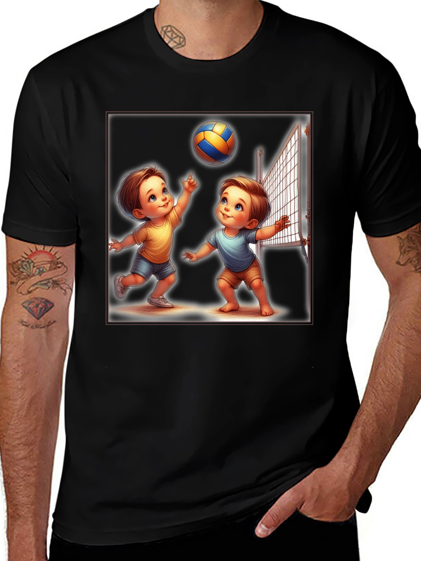 Cartoon Volleyball T-Shirt