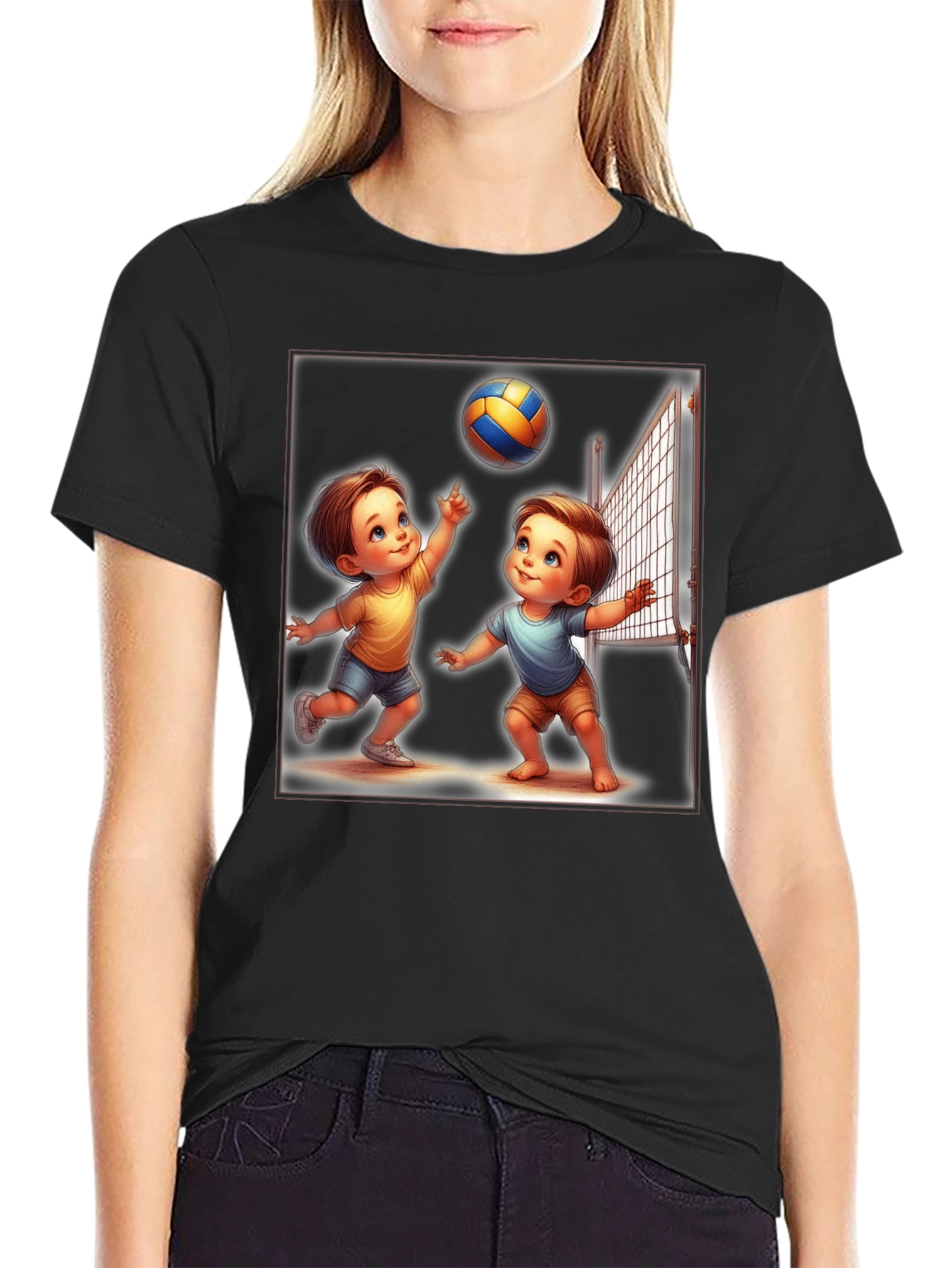 Cartoon Volleyball T-Shirt