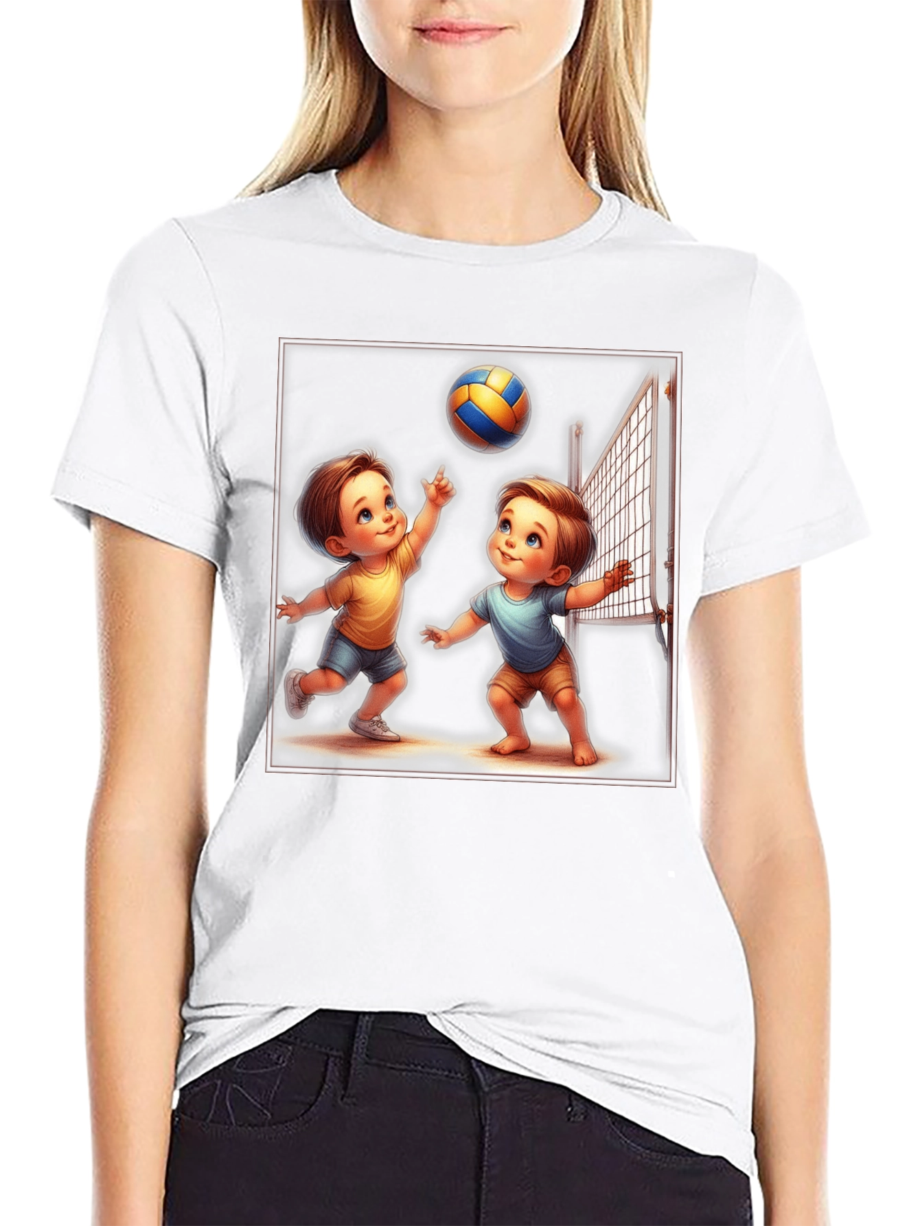 Cartoon Volleyball T-Shirt
