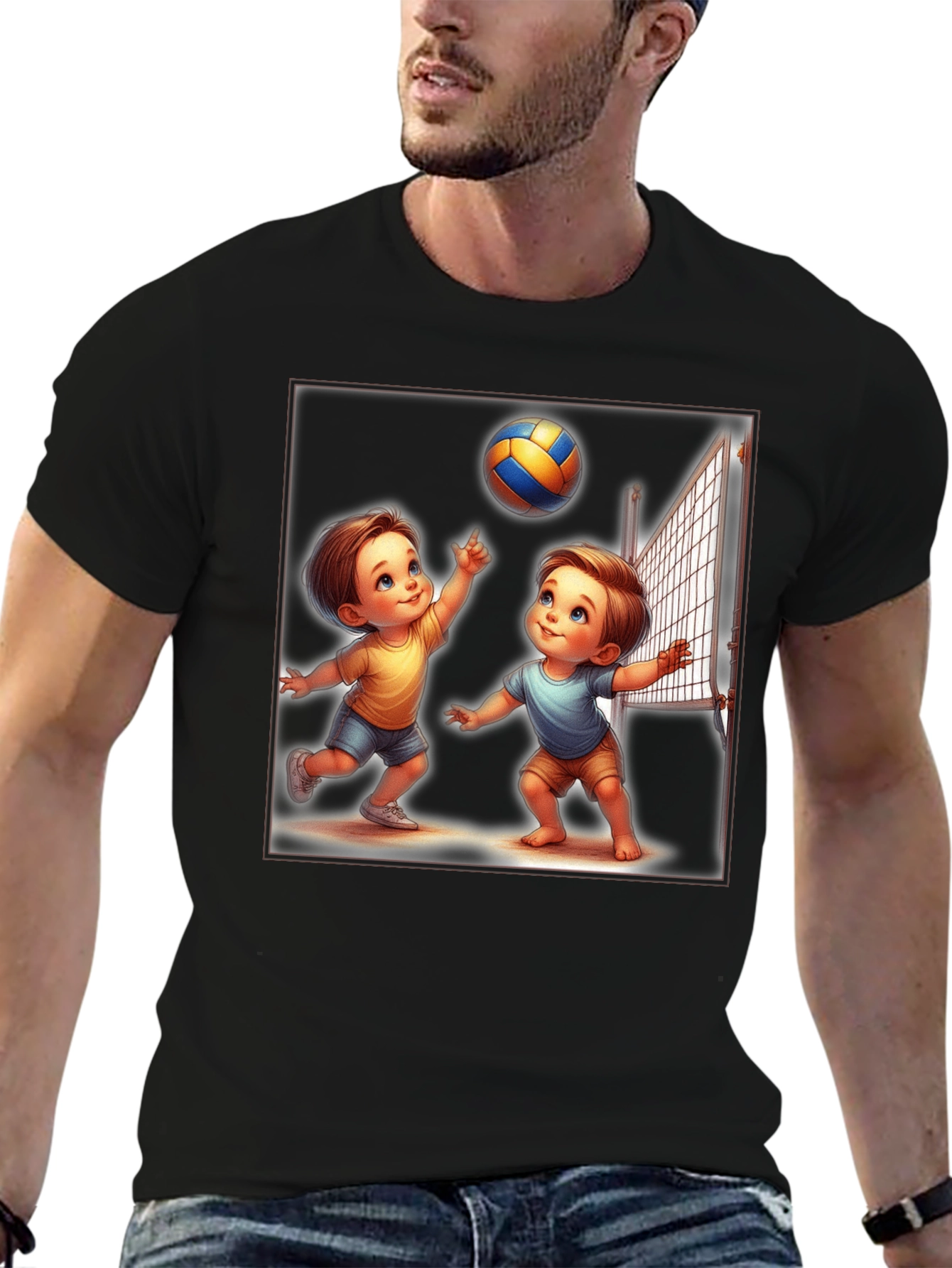 Cartoon Volleyball T-Shirt