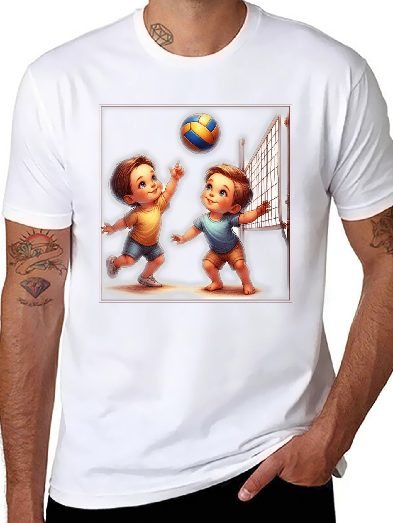 Cartoon Volleyball T-Shirt