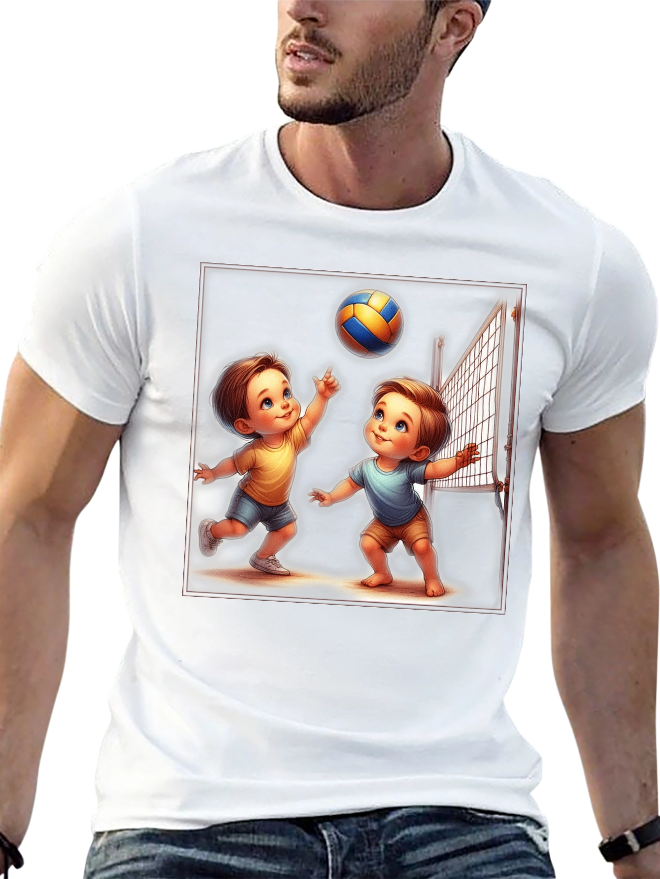 Cartoon Volleyball T-Shirt