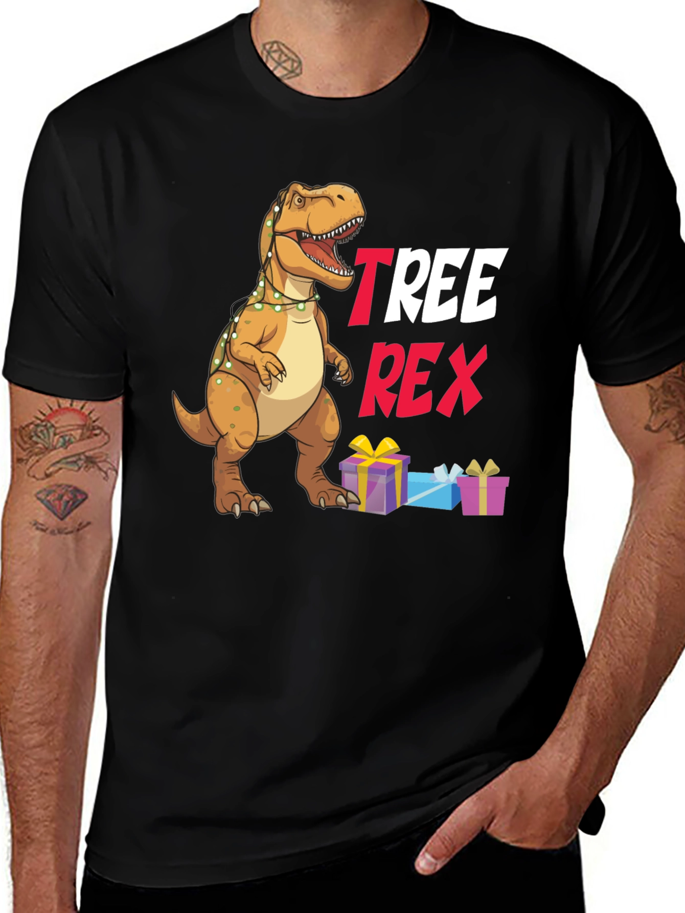 Tree Rex Christmas T-Shirt - Holiday Dinosaur Tee
