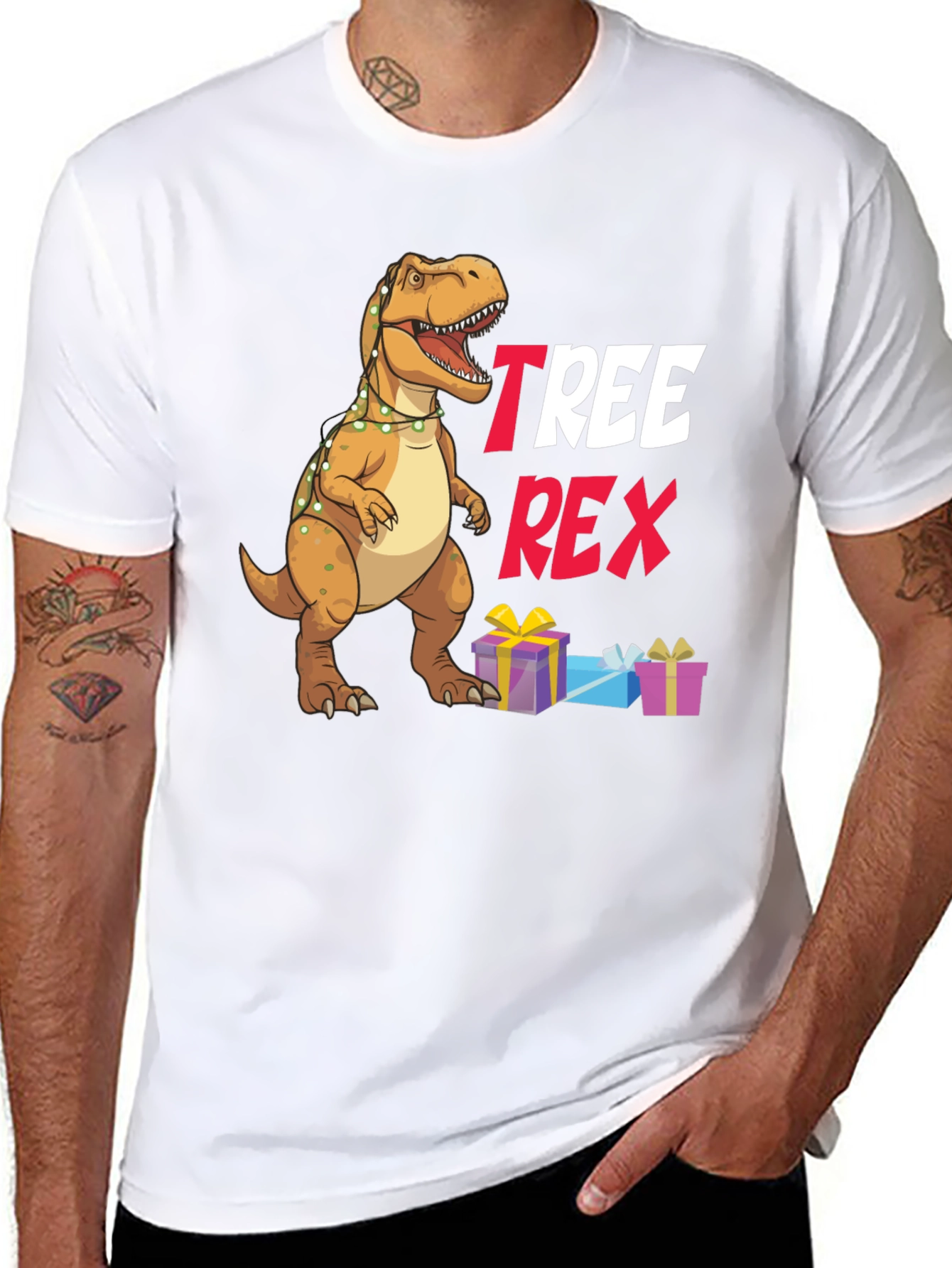 Tree Rex Christmas T-Shirt - Holiday Dinosaur Tee