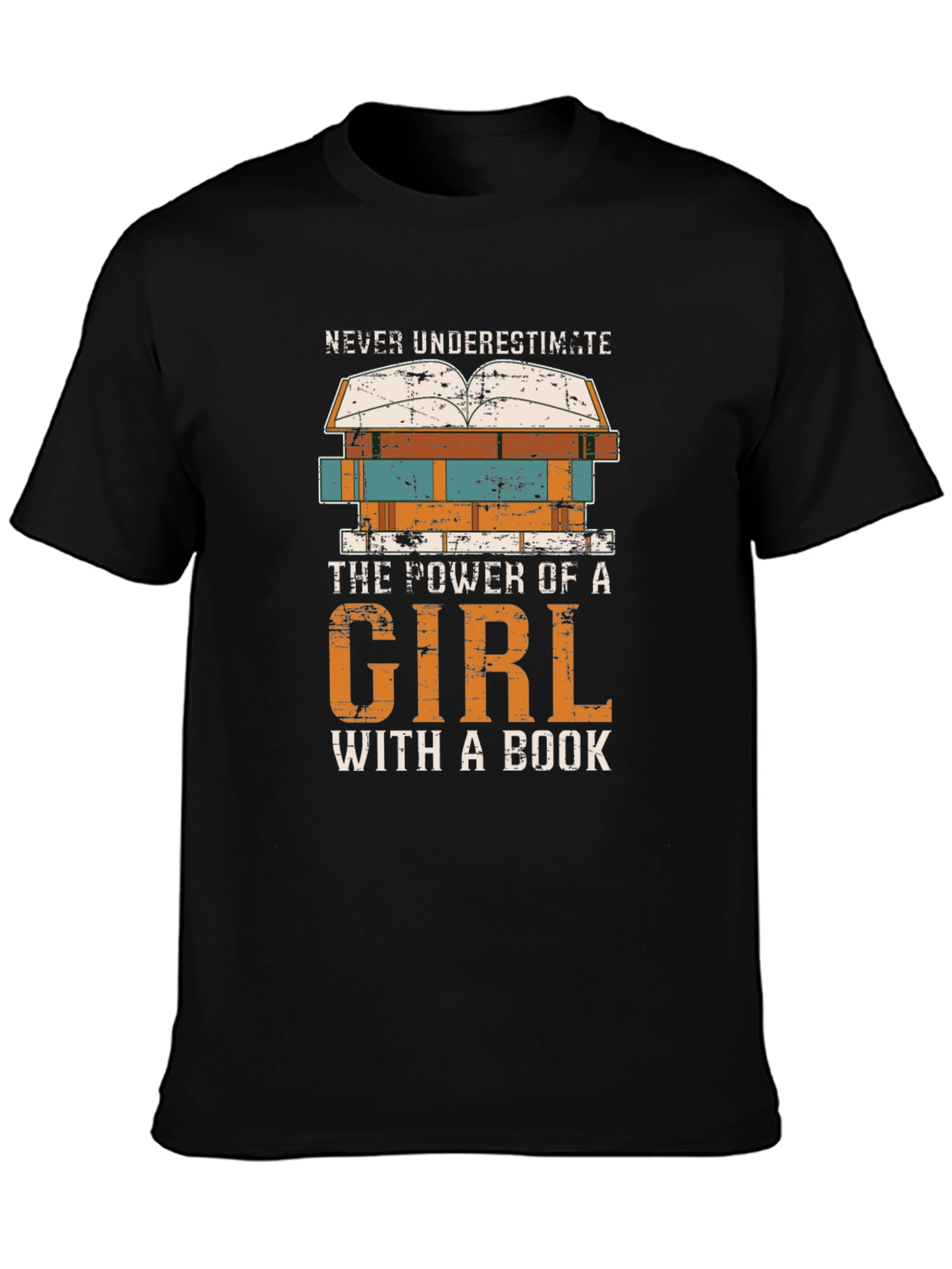 Never Underestimate Girl Book T-Shirt
