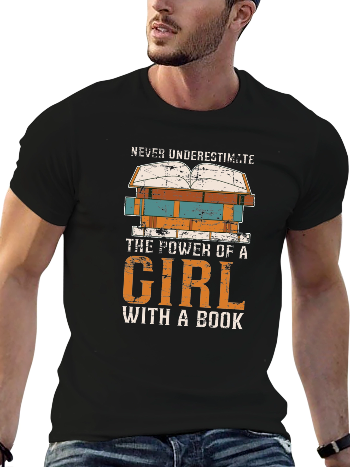Never Underestimate Girl Book T-Shirt