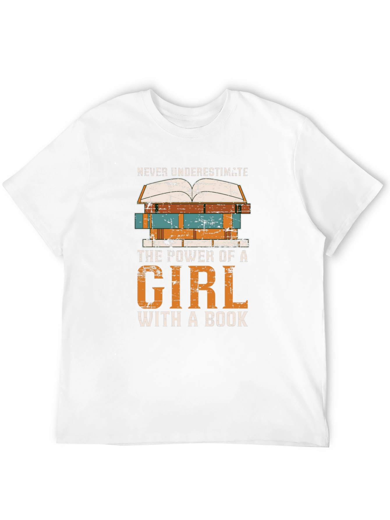 Never Underestimate Girl Book T-Shirt
