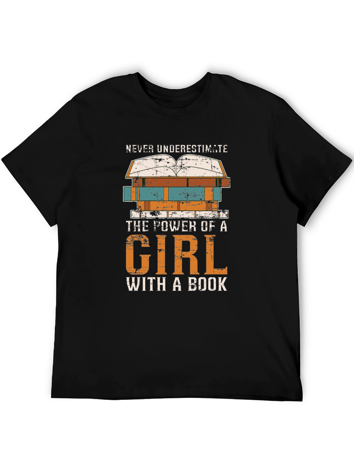 Never Underestimate Girl Book T-Shirt