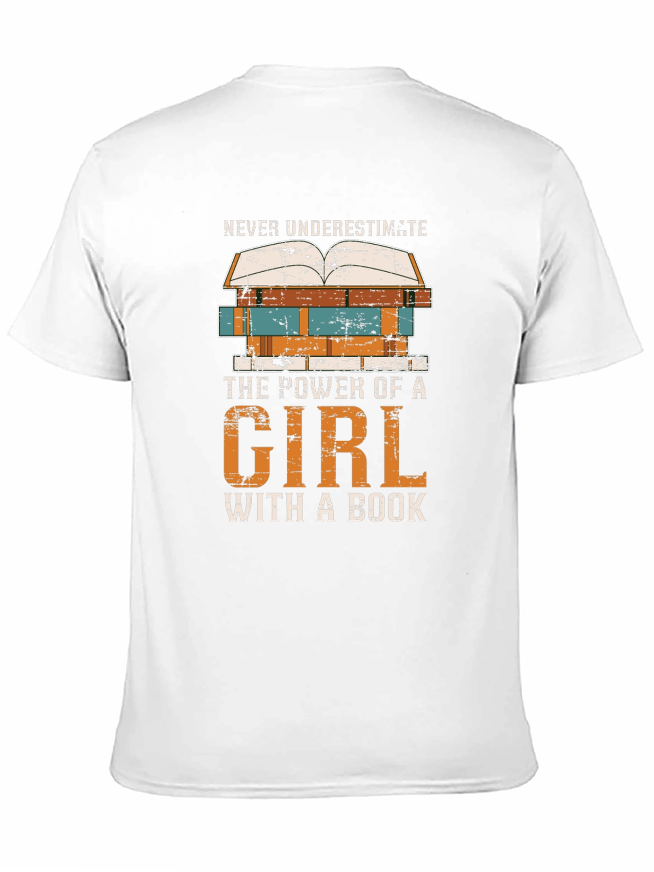 Never Underestimate Girl Book T-Shirt