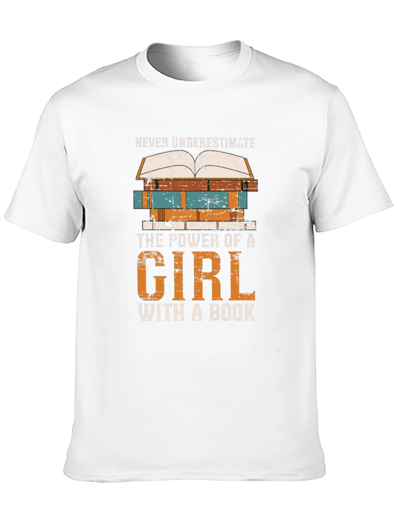 Never Underestimate Girl Book T-Shirt