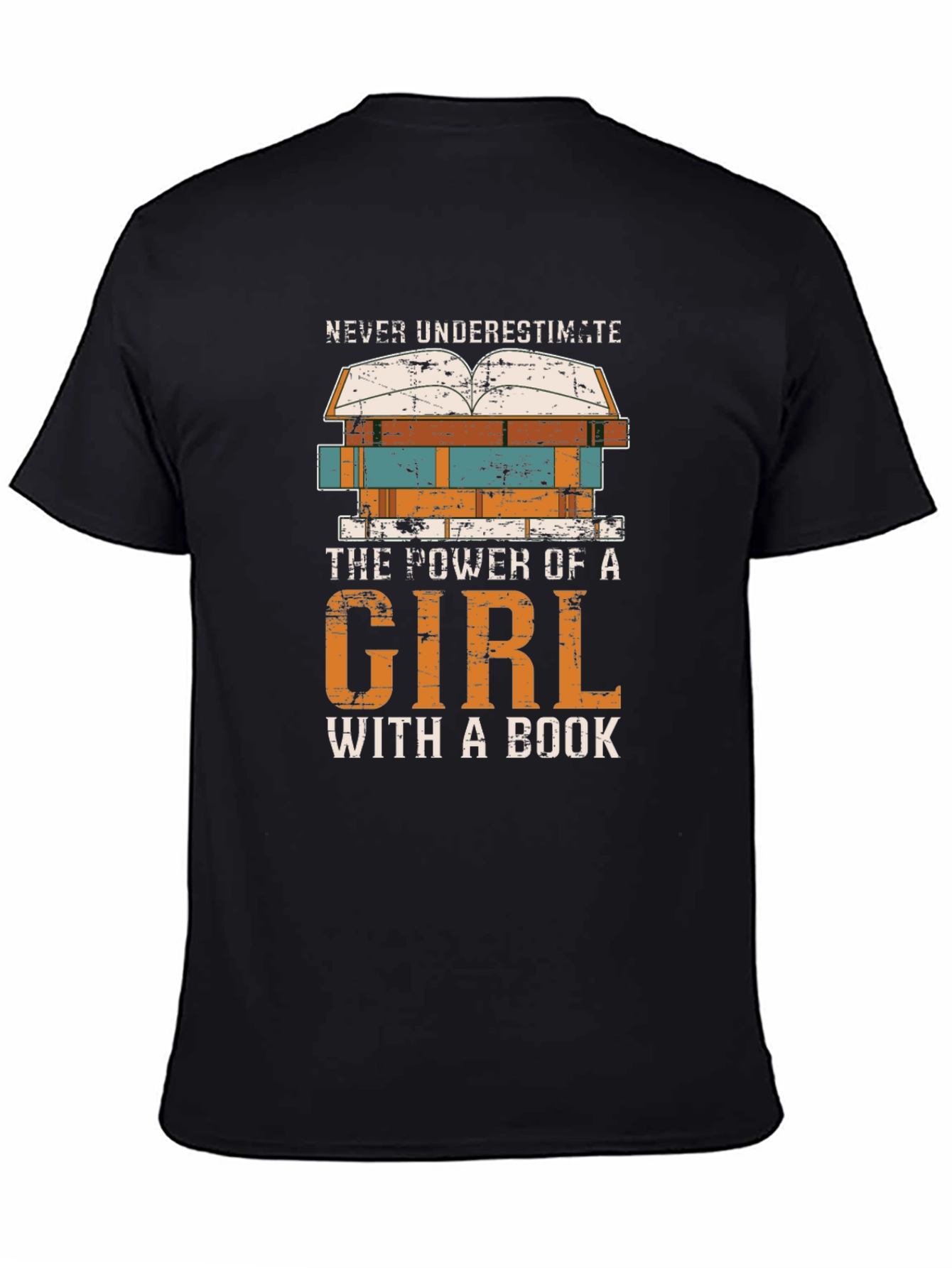 Never Underestimate Girl Book T-Shirt