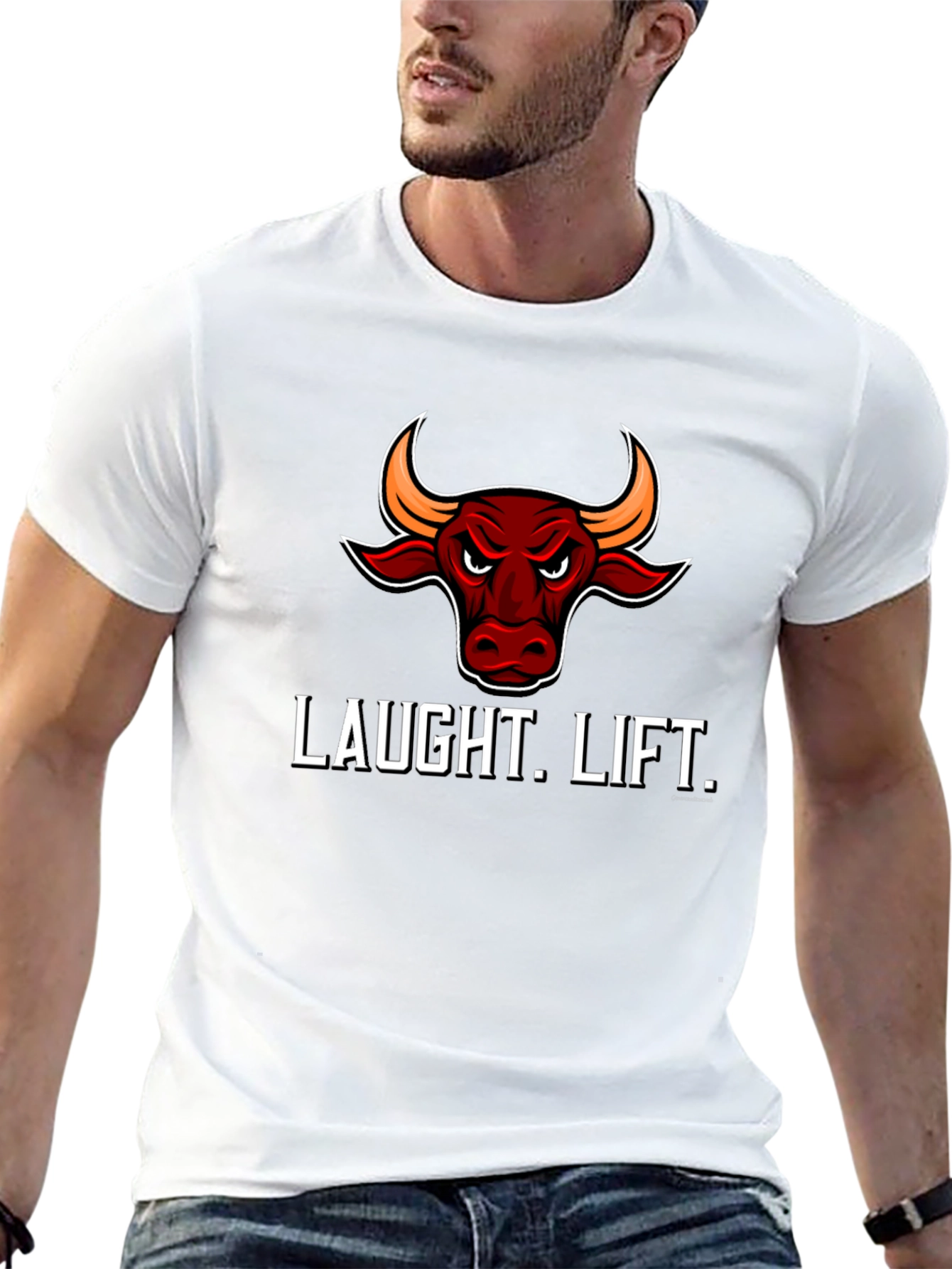 Laught Lift Bull Graphic Tee - Black