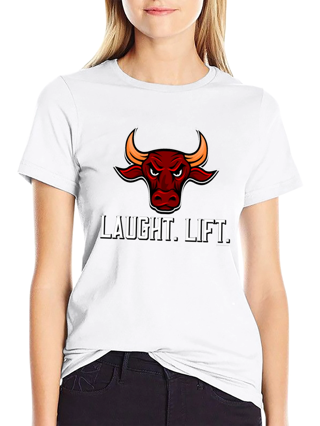 Laught Lift Bull Graphic Tee - Black