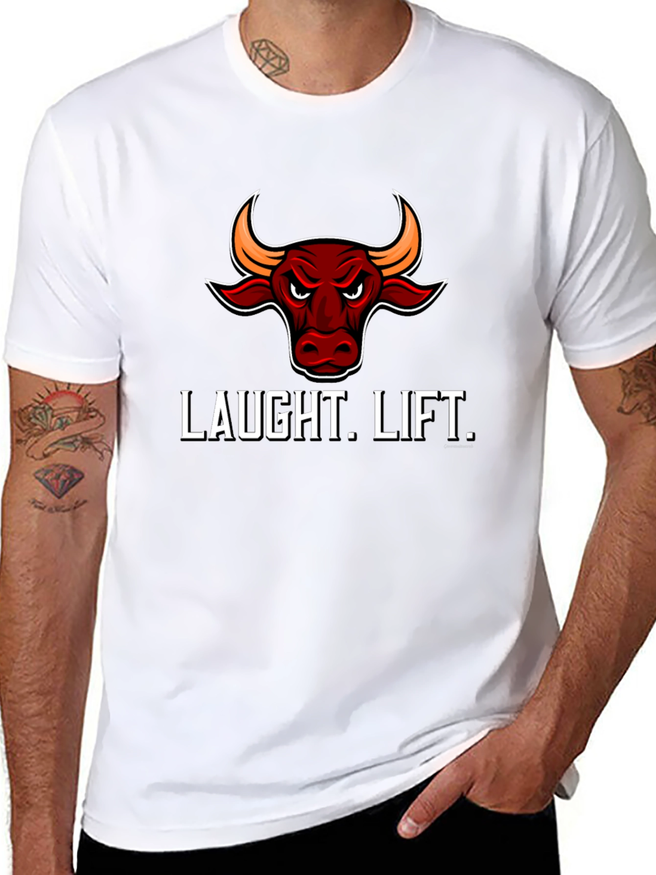 Laught Lift Bull Graphic Tee - Black