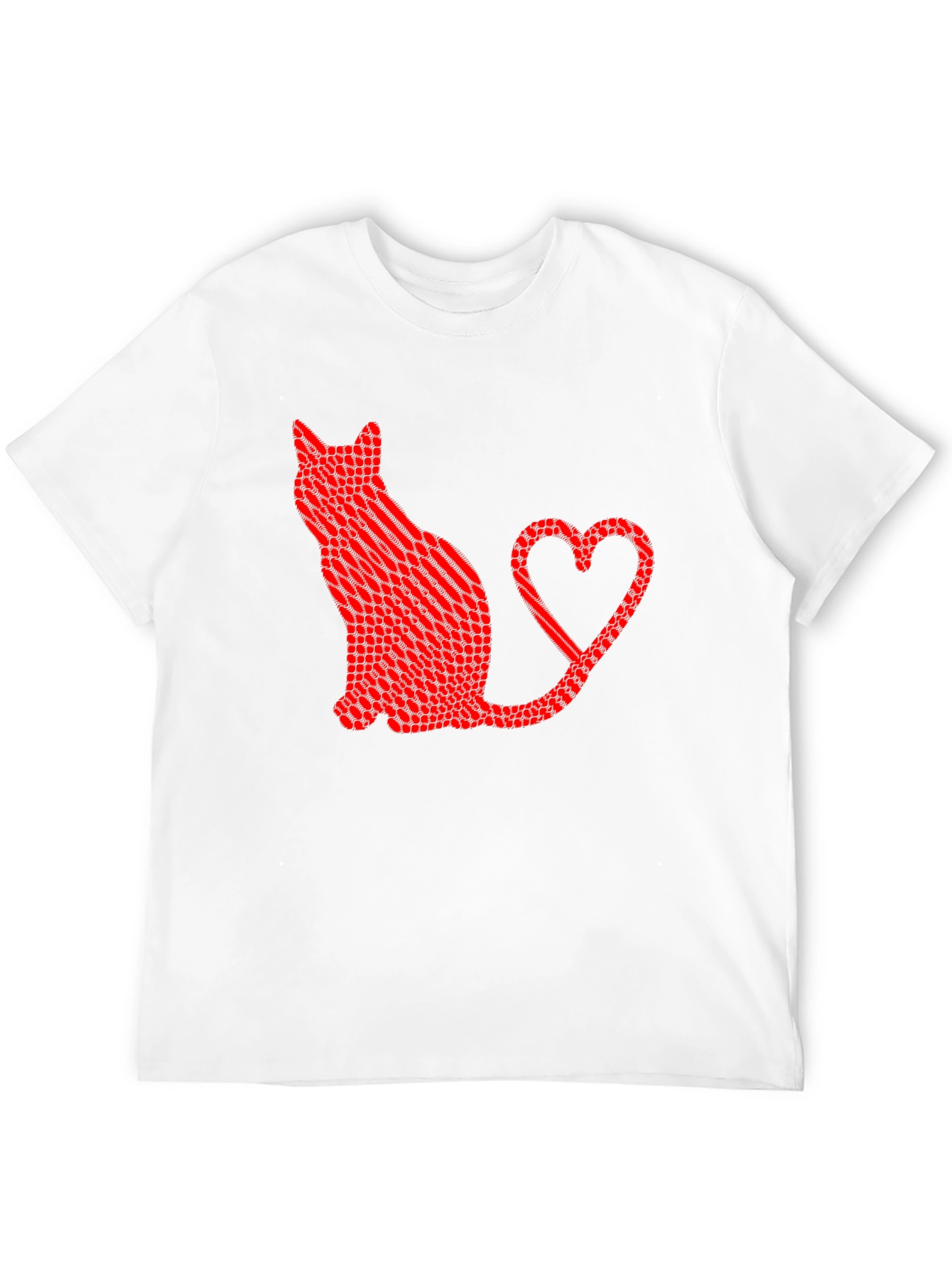 Cat Heart Tail Graphic T-Shirt - Black